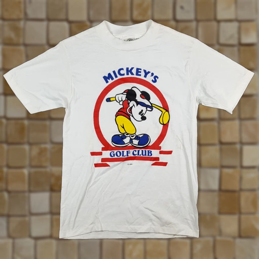 Disney VINTAGE Mickey's Golf Club 90s Disney Cartoon T-Shirt Men Small White Cotton Retro Preppy USA Made Size US S / EU 44-46 / 1 - 1 Thumbnail