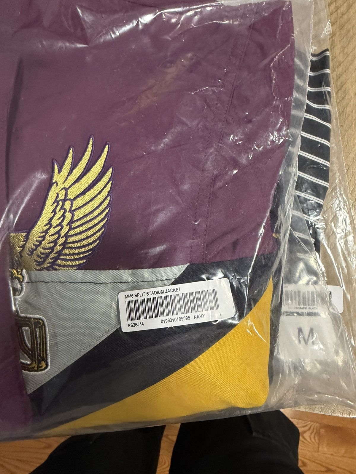 Maison Margiela × Supreme Supreme MM6 split stadium jacket burgundy Size US L / EU 52-54 / 3 - 4 Thumbnail