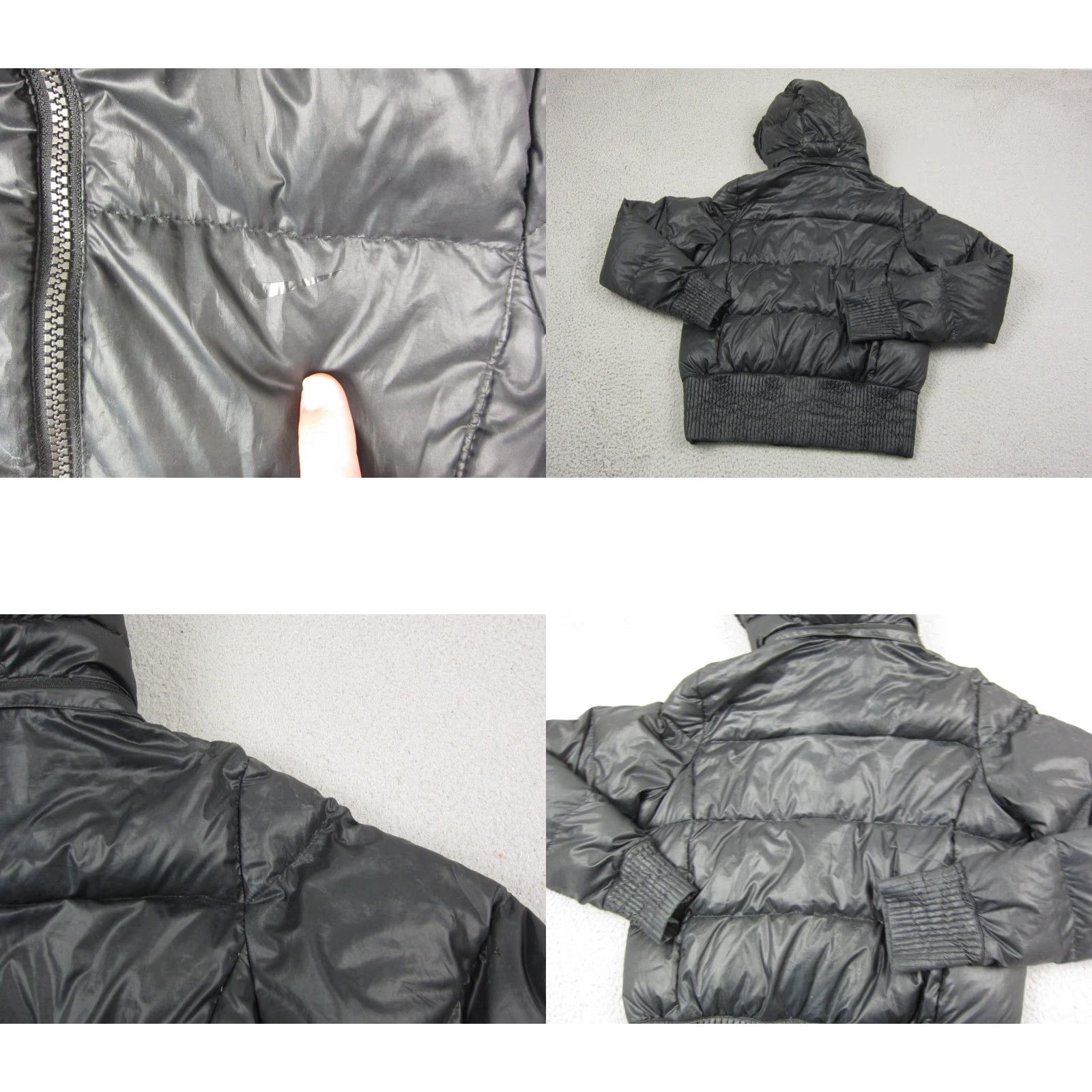 Nike VINTAGE Nike Jacket Womens L Black Puffer Fur Lined Down Feather Hoodie Size L / US 10 / IT 46 - 10 Thumbnail