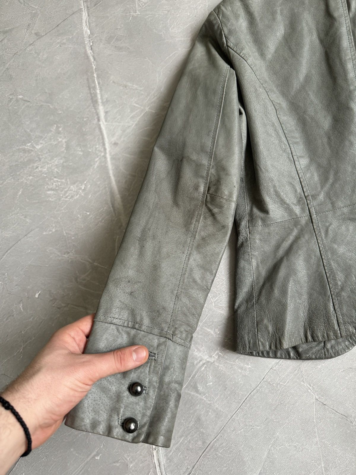 Hysteric Glamour 00s Napoleon Military Dirty Leather Jacket PPFM Style Size M / US 6-8 / IT 42-44 - 19 Thumbnail