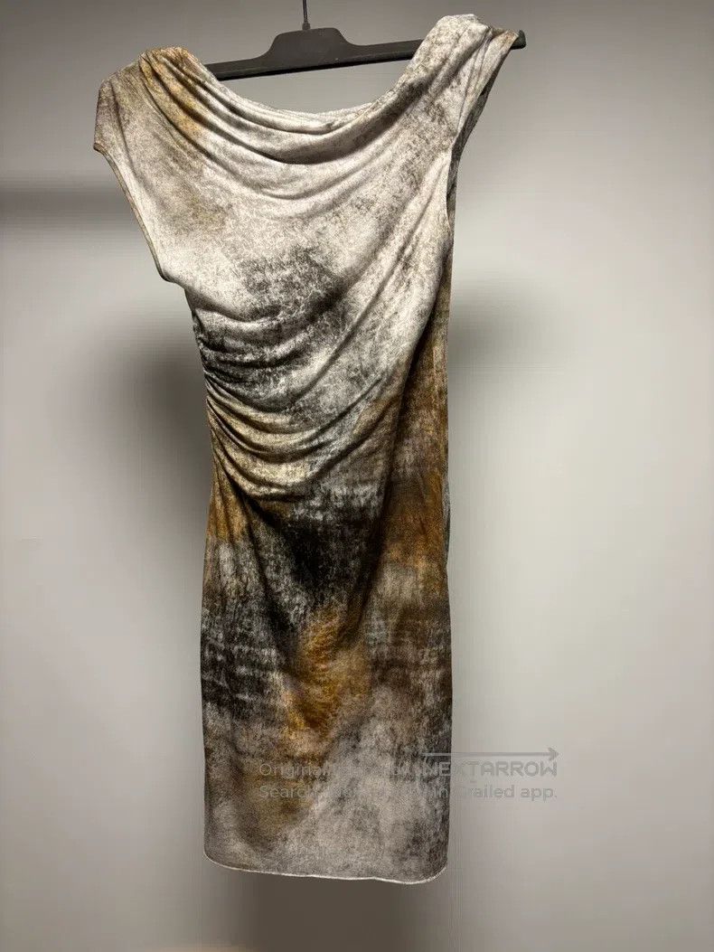 Helmut Lang Helmut Lang size P 11 Style, Earth Tones Rock Pattern Dress Size XXS / US 00 / IT 34 - 5 Thumbnail