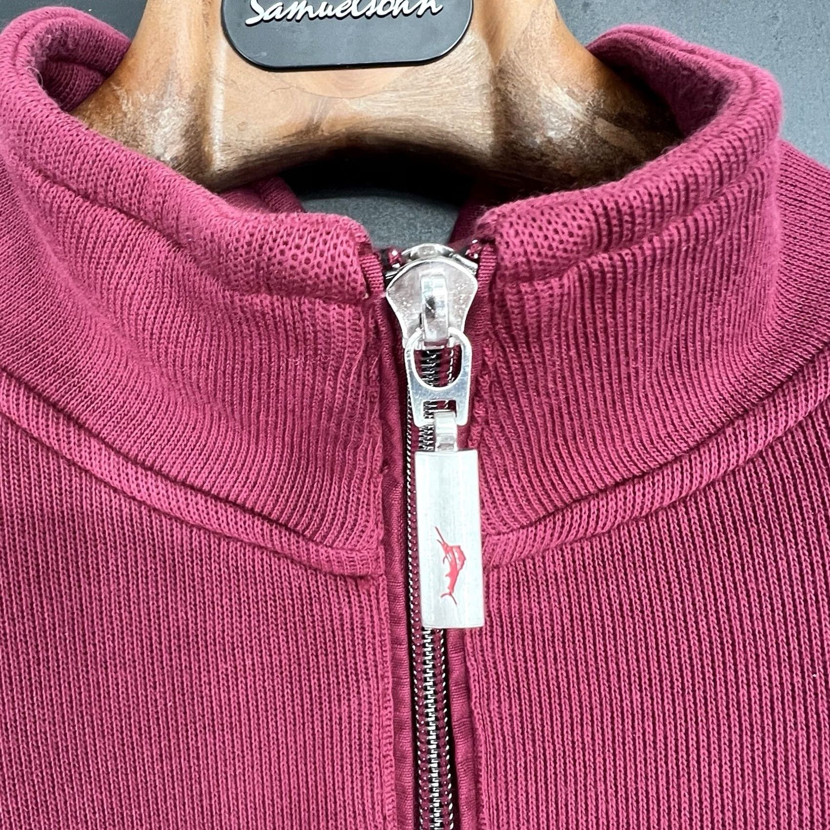 Tommy Bahama Tommy Bahama Sweater Mens LT Quarter Zip Pullover Cotton 1/4 Zip Logo Mock Neck Red Big & Tall SSW Size US L / EU 52-54 / 3 - 2 Thumbnail