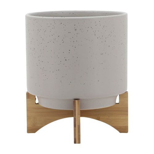 Designer × Homemade 10" PLANTER W/ WOOD STAND, MATTE BEIGE Size US L / EU 52-54 / 3 - 3 Thumbnail