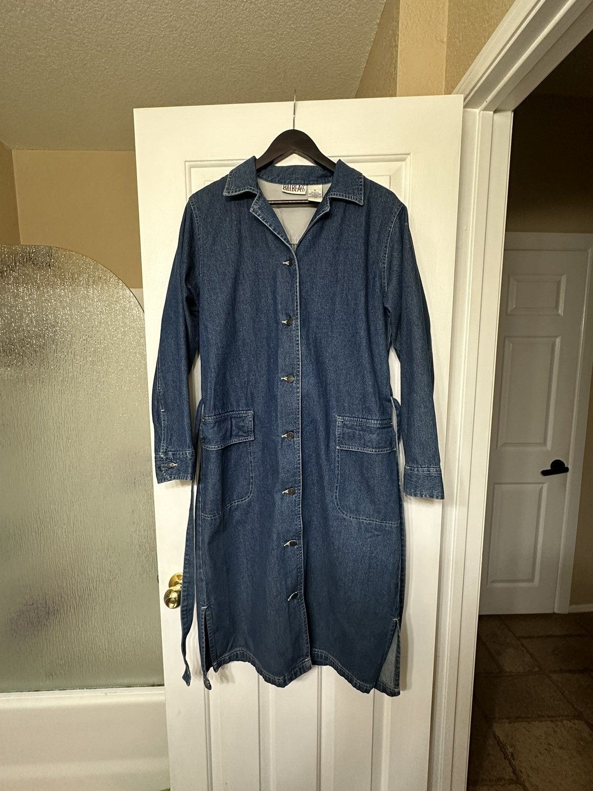 American Trench Billblass Jeans Denim Trench Coat Winter Jacket Long Sleeve Size M / US 6-8 / IT 42-44 - 4 Thumbnail