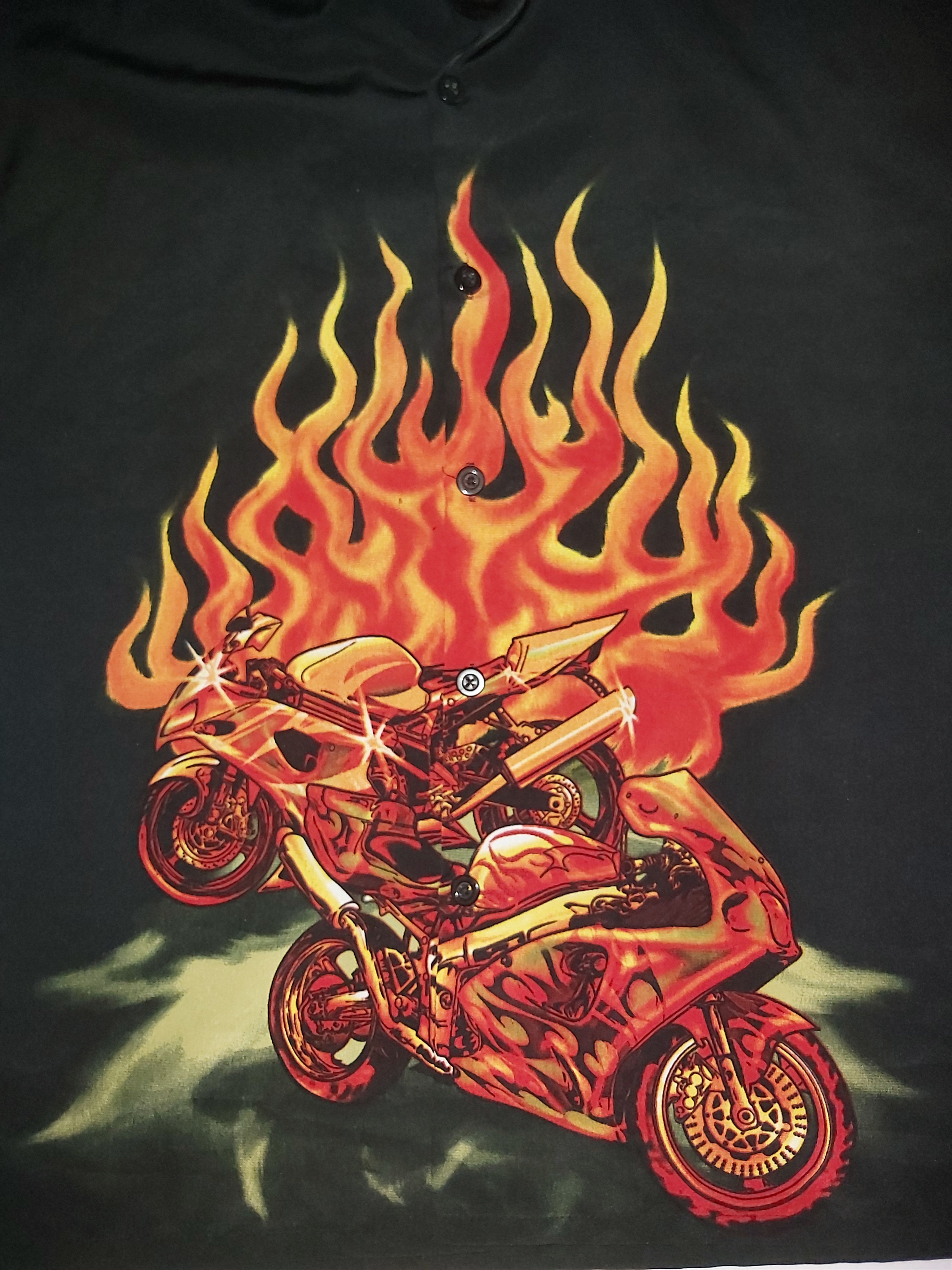 Vintage Crazy Vintage Y2K Silver Point Jnco STYLE flame shirt Size US S / EU 44-46 / 1 - 10 Thumbnail