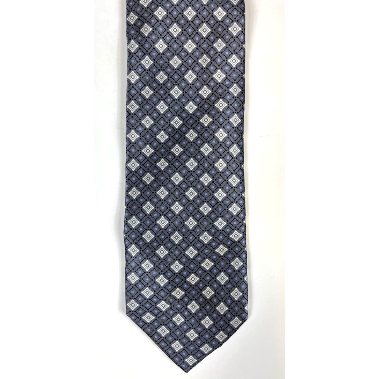 Vintage VINTAGE Men's Lario Luxury Silk Tie Geometric Hand Made in Italy Size ONE SIZE - 3 Thumbnail