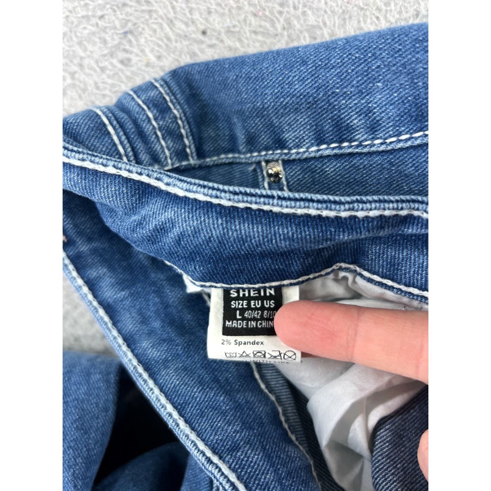 Shein SheIn Jeans Womens Large Blue Denim Mid Rise Cotton Blend Stretch Flared Size 36" / US 14 / IT 50 - 3 Thumbnail