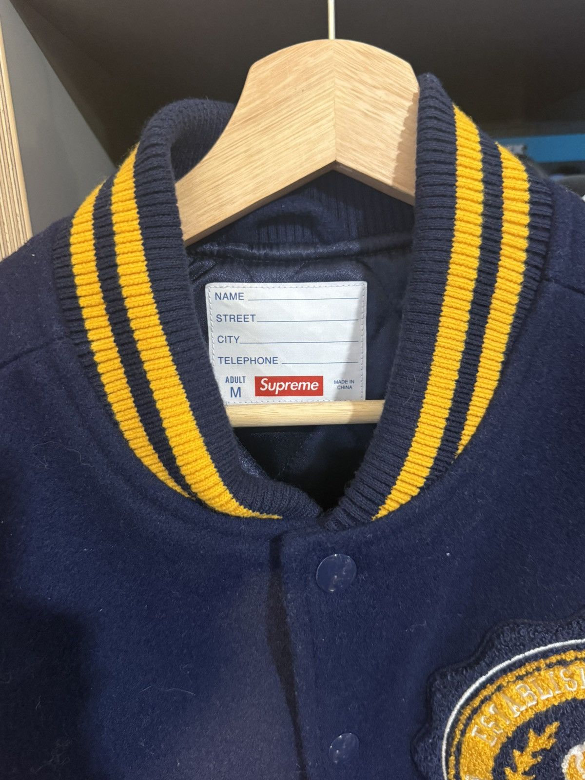 Supreme Supreme Vervitas Navy/Yellow Varsity Jacket Size US M / EU 48-50 / 2 - 4 Thumbnail