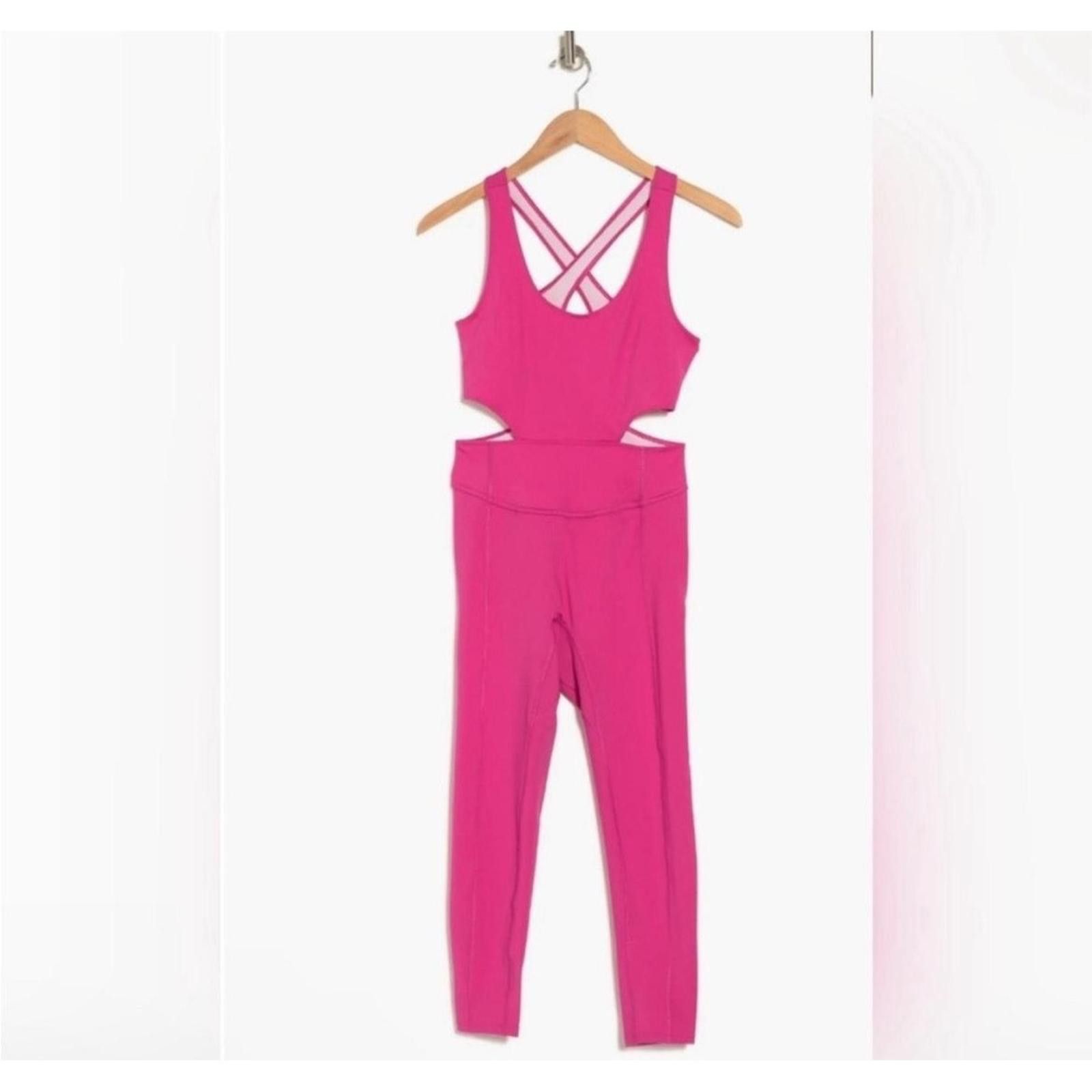 Free People Free people Hot Pink Activewear Bodysuit Cut Out Yoga Gym S Size ONE SIZE - 4 Thumbnail