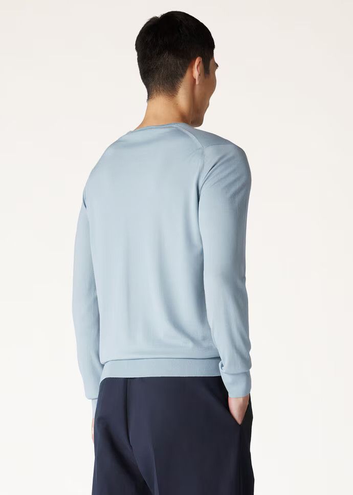 Loro Piana o1w1db10724 Crewneck T-Shirt in Light Blue Size US XL / EU 56 / 4 - 3 Thumbnail