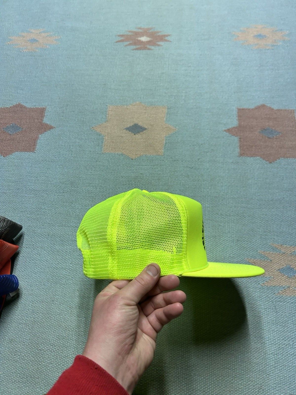 Vintage Vtg 80s trucker hat Tri City Aggregates hi via neon TCA snap Size ONE SIZE - 8 Thumbnail
