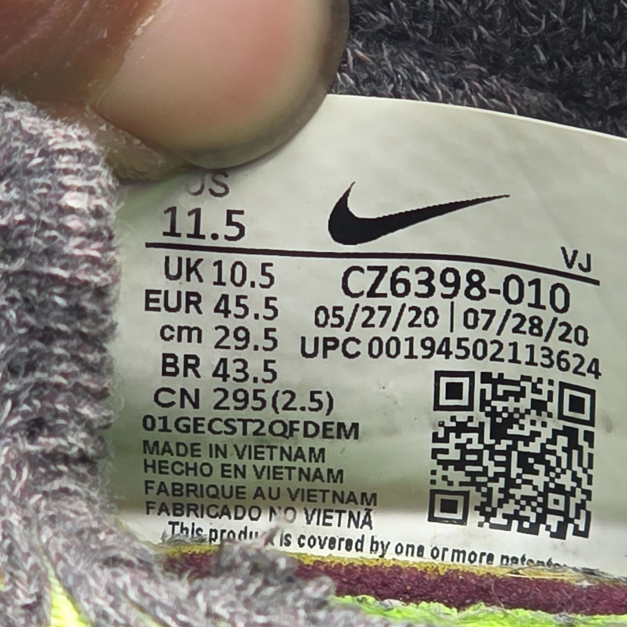 Nike Nike Space Hippie 04 Mens Size 11.5 Black Volt Sneaker Shoes Size US 11.5 / EU 44-45 - 7 Thumbnail