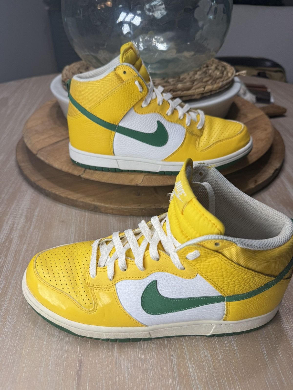 Nike Sz 9.5 - Nike Dunk High Yellow Pine Green Brazil 317982-731 Size US 9.5 / EU 42-43 - 2 Thumbnail