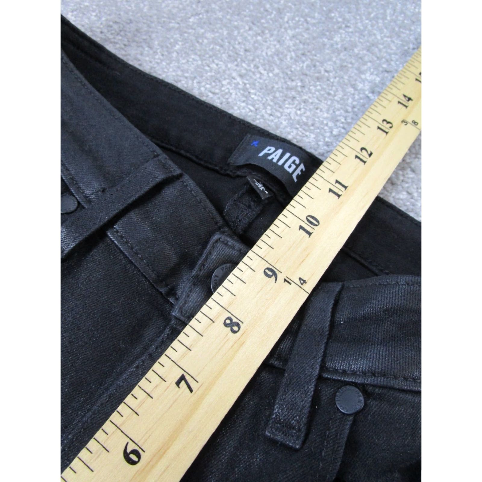 Paige Paige Pants Womens 26 Hoxton Ankle Shiny Black Stretch Twill Skinny Pants Size 26" / US 2 / IT 38 - 5 Thumbnail