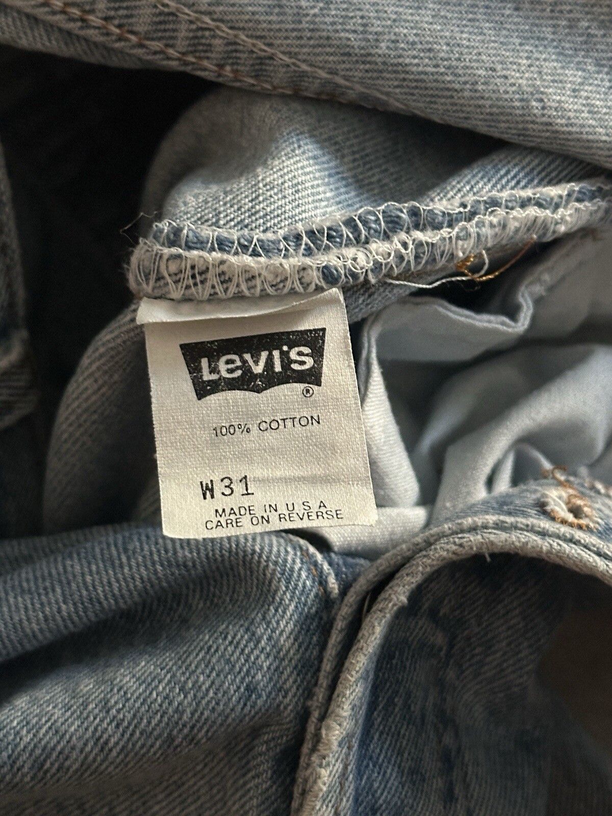 Levi's Levis 501 Womens Denim Bermuda Long Blue Shorts made in USA Size 31" - 14 Thumbnail