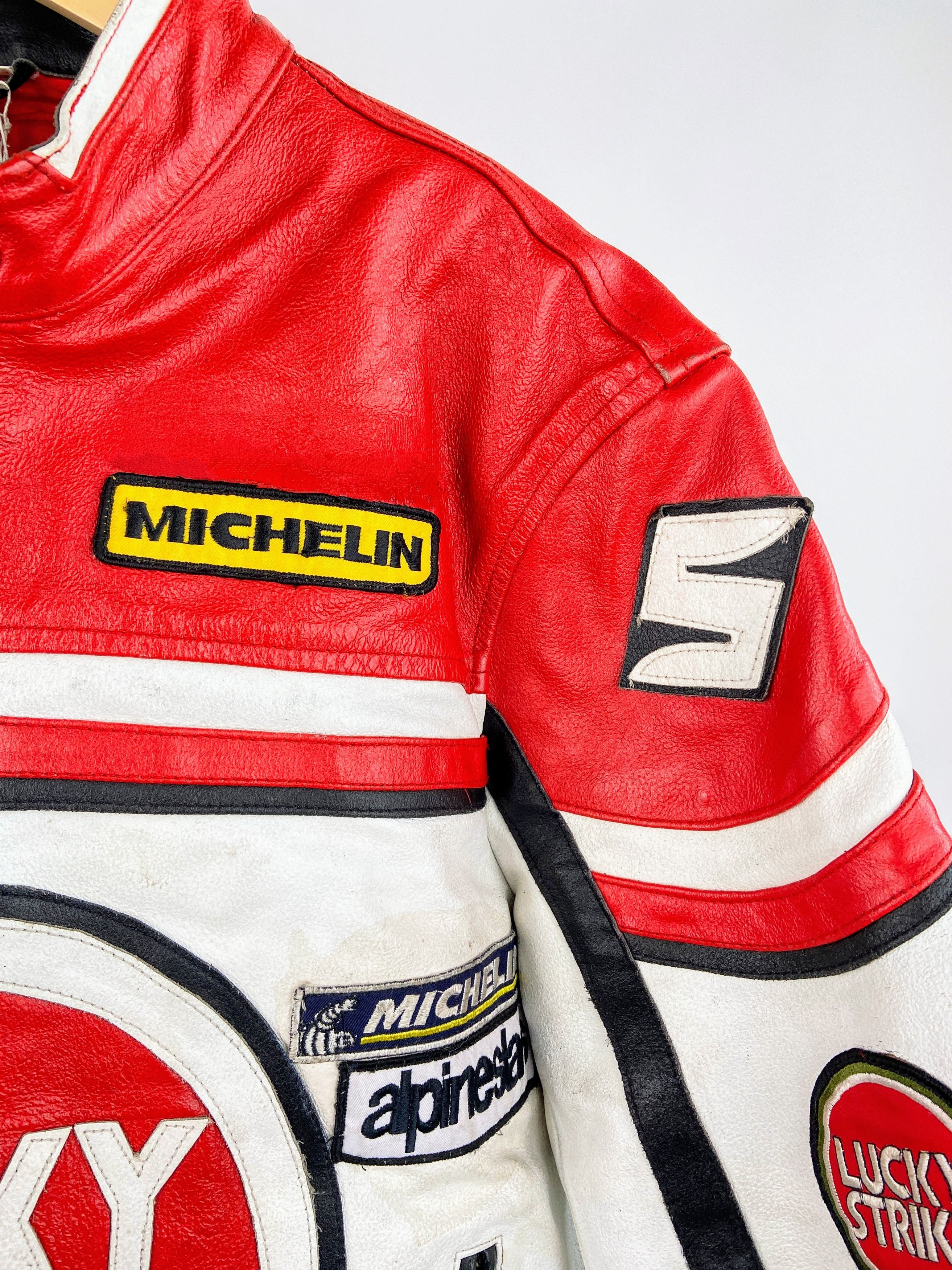 Vintage 🔥 Lucky Strike Retro Biker Leather Jacket Streetwear Racing Size US L / EU 52-54 / 3 - 4 Thumbnail