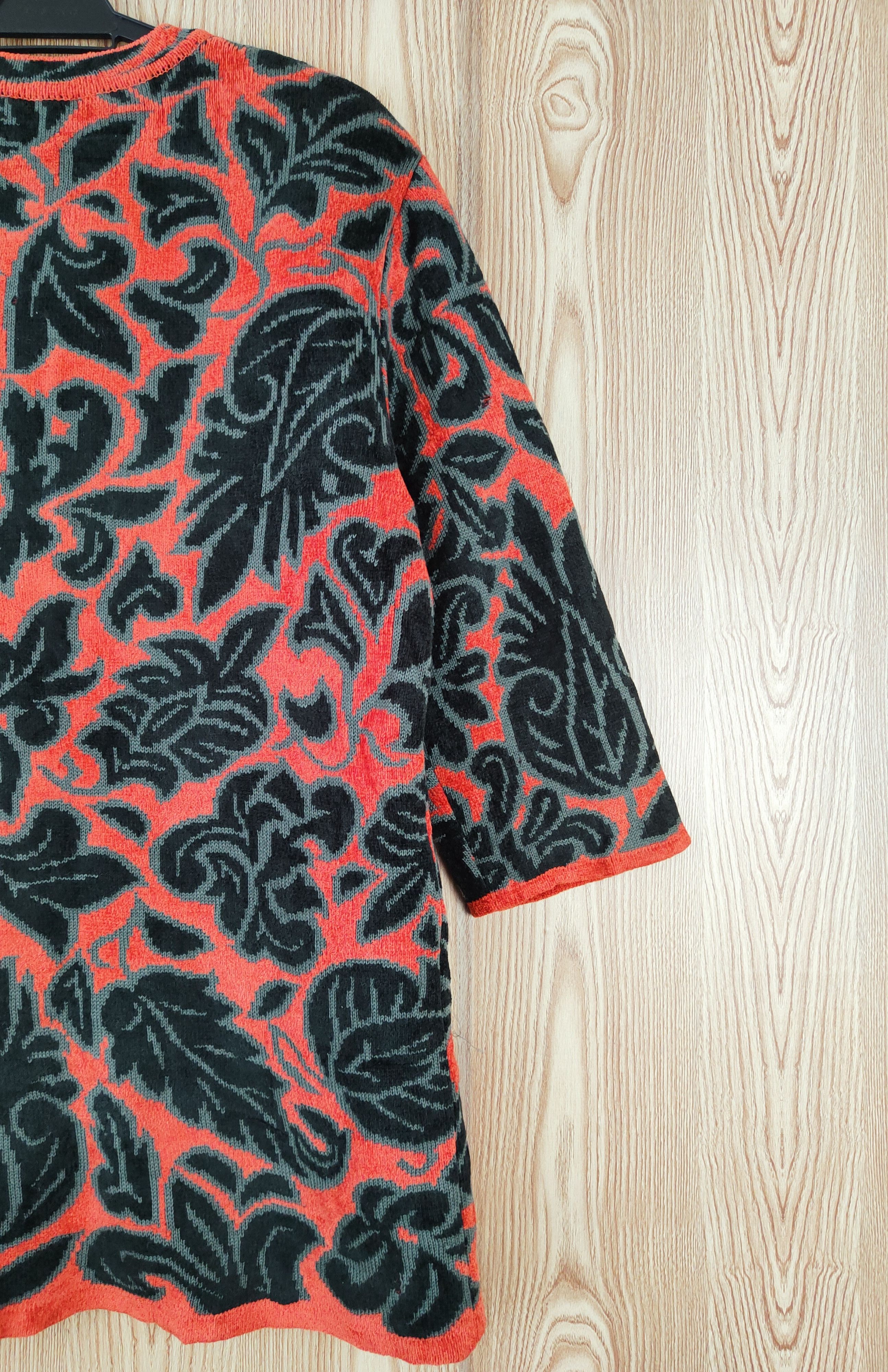 Japanese Brand Micalady Primavista Black Orange art Knitwear Cardigan #W427 Size L / US 10 / IT 46 - 9 Thumbnail