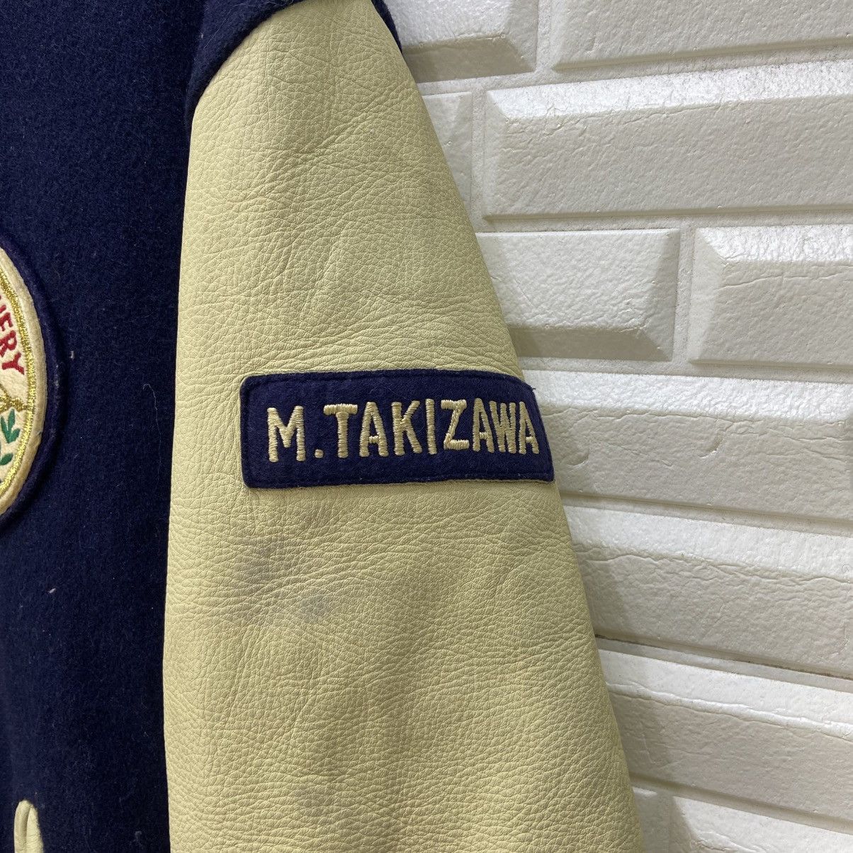 Japanese Brand Japanese Brand Tsukuba Archery Leather Sleeve Varsity Jacket Size US M / EU 48-50 / 2 - 5 Thumbnail