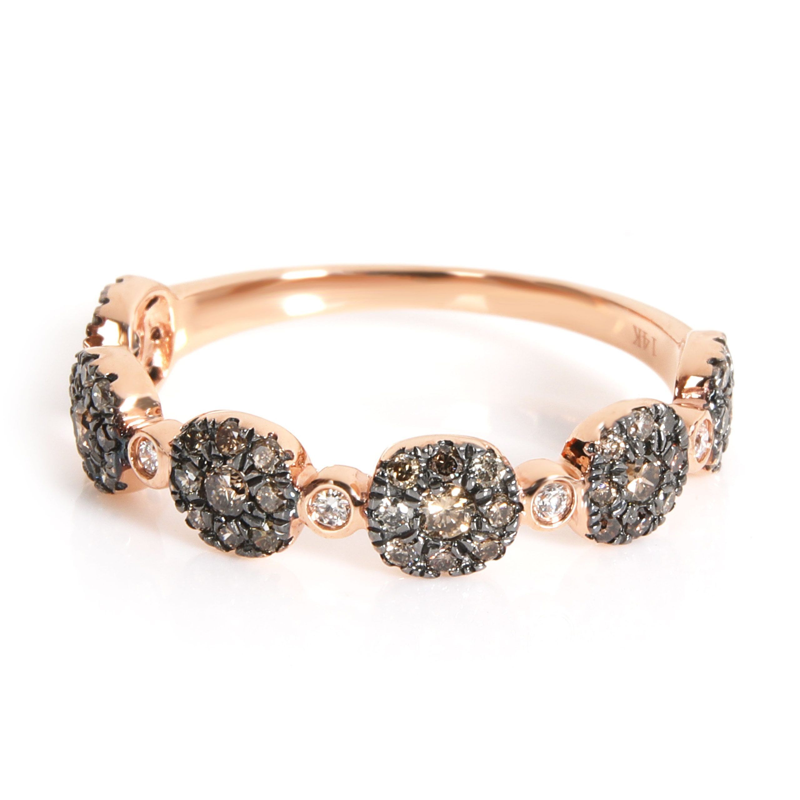 image of Tiffany Co Brown Diamond Cluster Band 14K Rose Gold 0.44Ctw, Women's