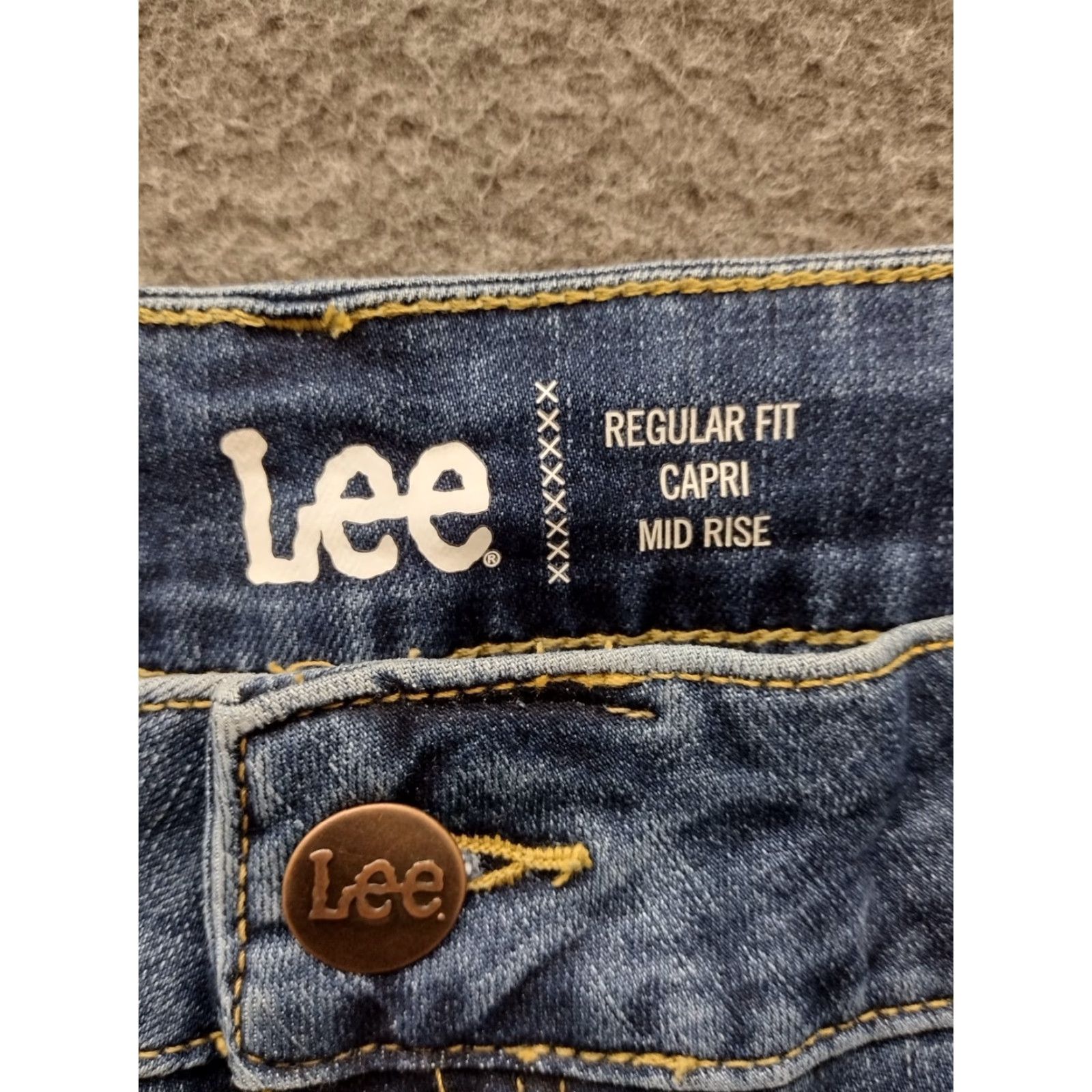 Lee Lee Women's Capri Jeans Blue Stretch Mid Rise 26W Denim Regular Fit Plus Size 5-Pocket Design Jeans Size 26" / US 2 / IT 38 - 5 Thumbnail