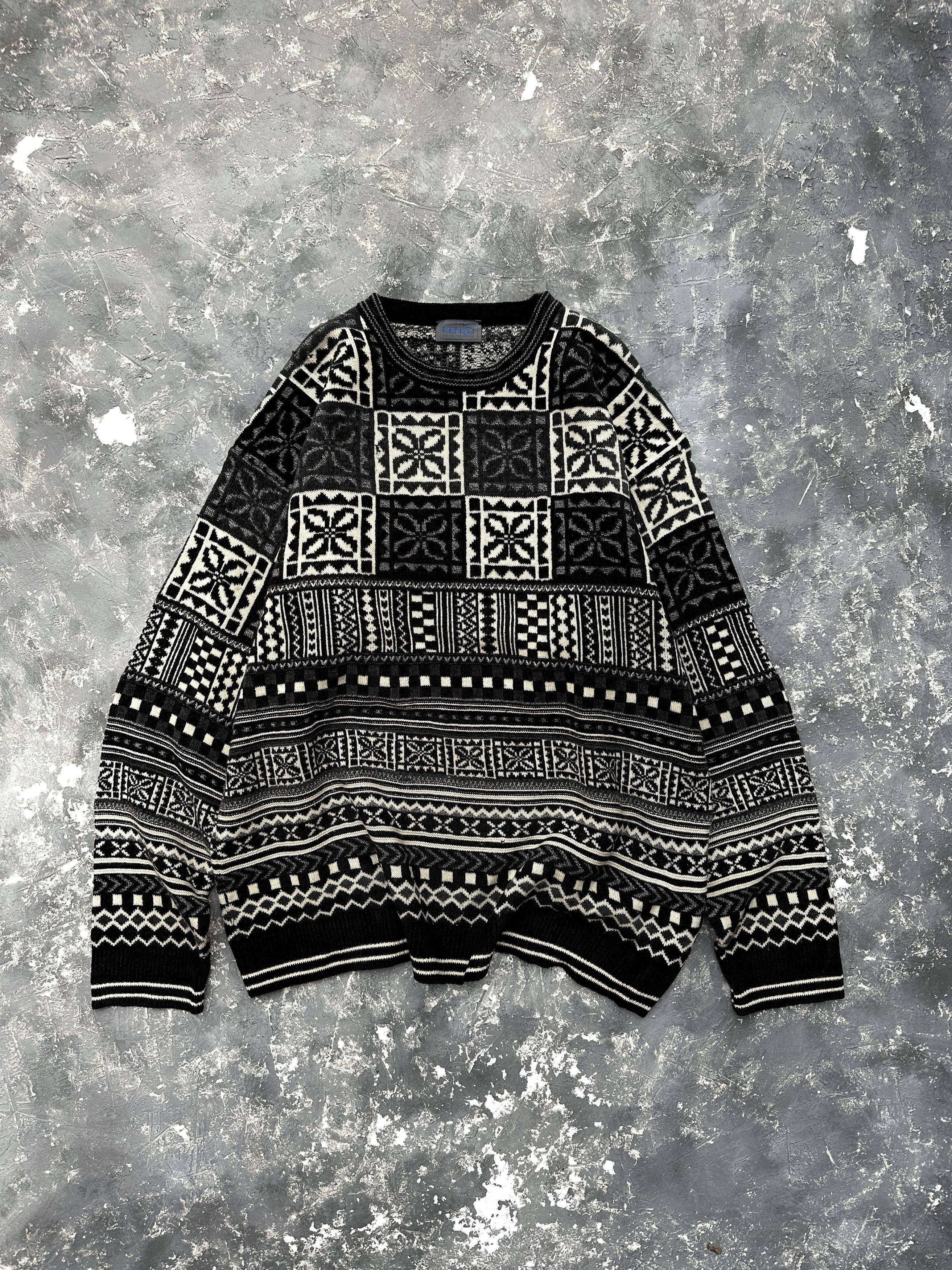Kenzo vintage kenzo homme wool aztec navajo style sweater Size US XL / EU 56 / 4 - 1 Thumbnail