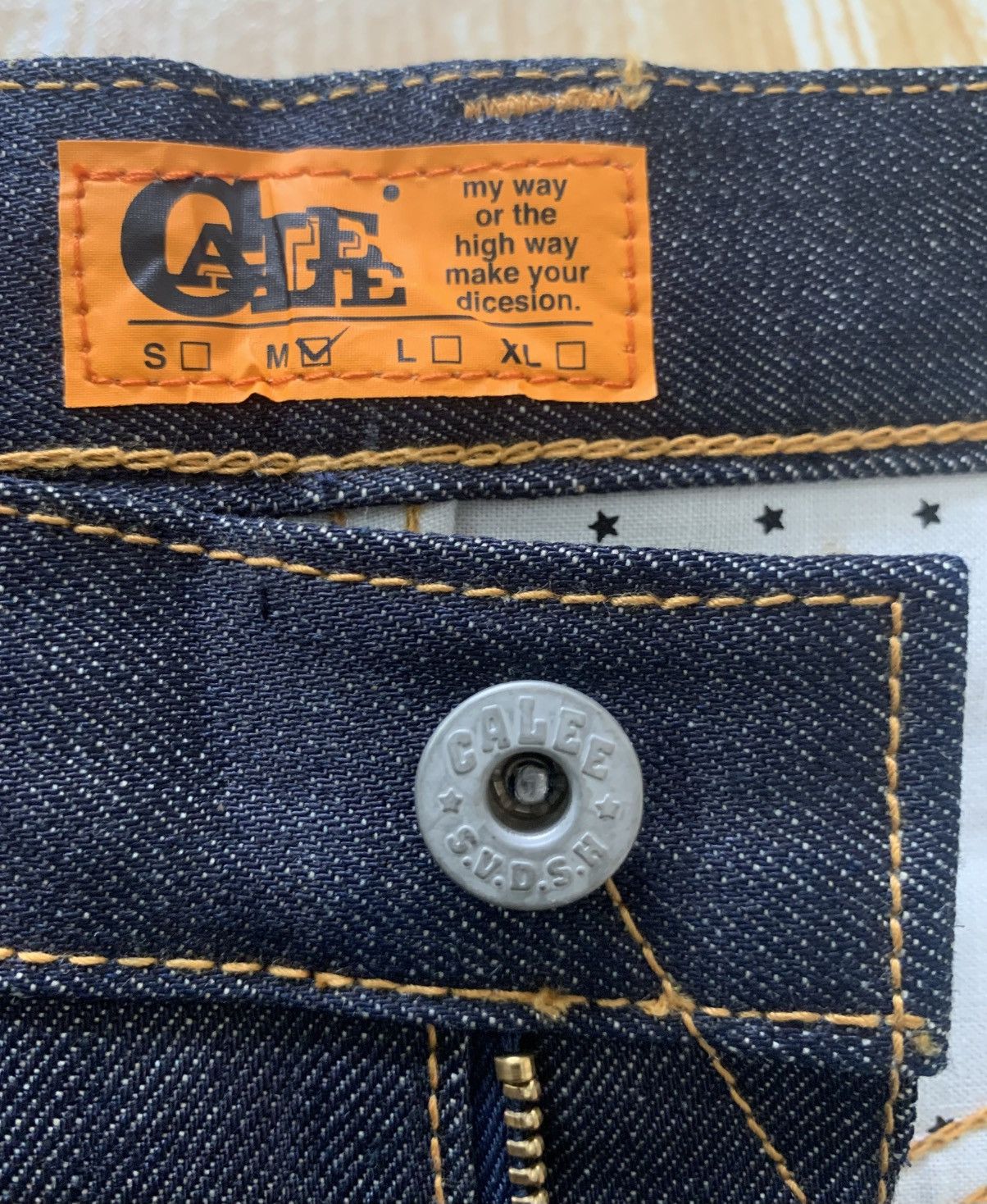 Japanese Brand 🔥 Rare.. Calee Selvedge Hard Denim Jeans Pants Size US 33 - 17 Thumbnail