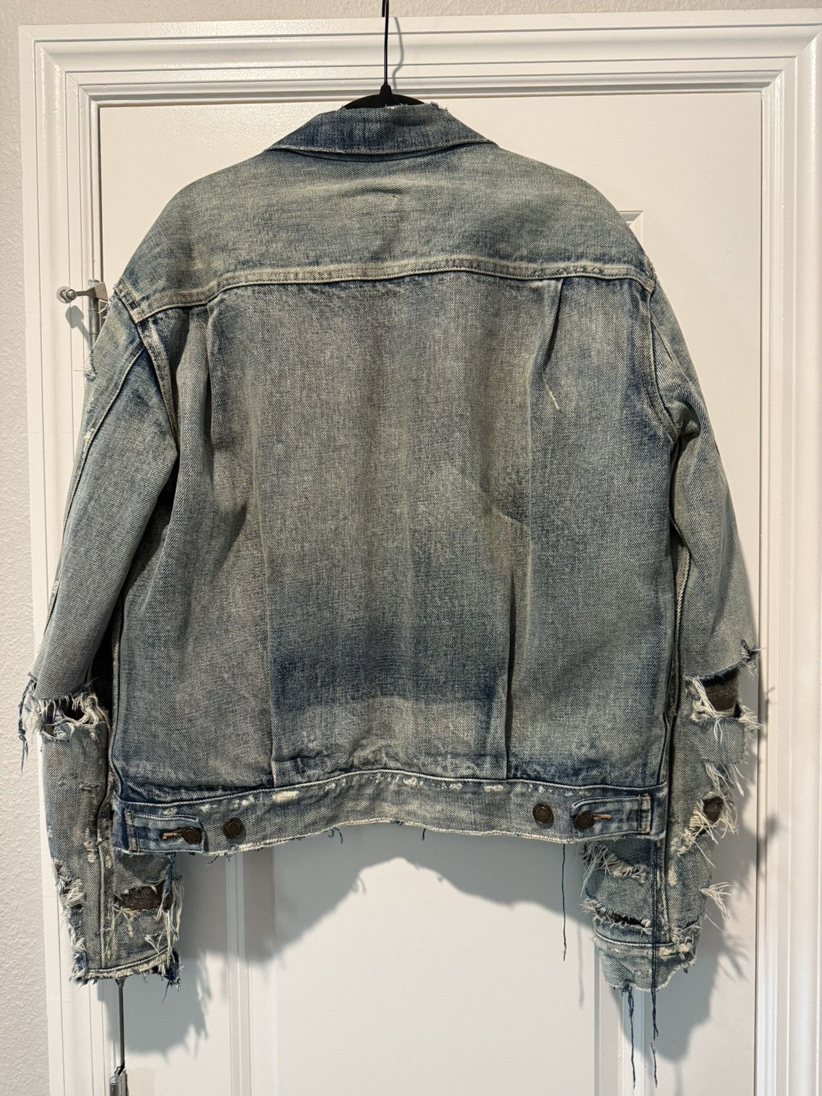 Saint Laurent Paris Saint Laurent made in japan distressed denim jacket Size US S / EU 44-46 / 1 - 2 Thumbnail