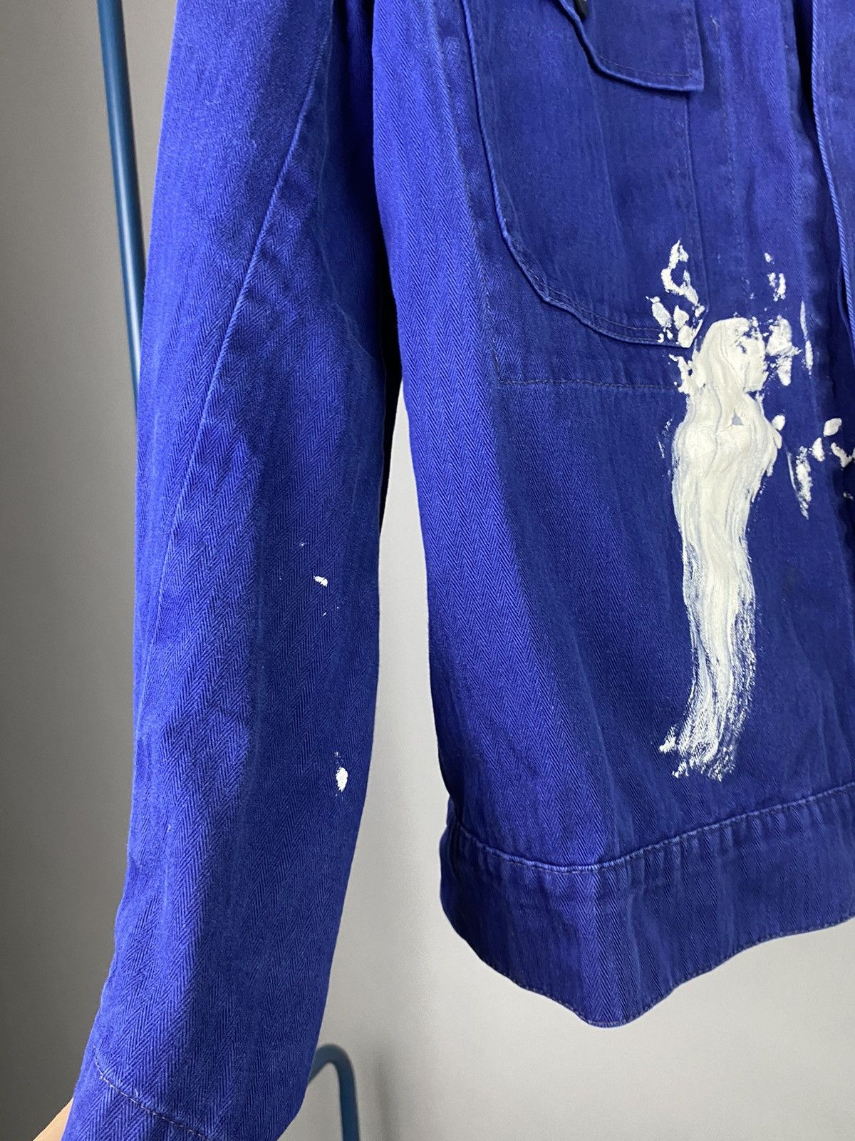Le Laboureur × Vintage Vintage Workwear Blue Chore Jacket with Paint Marks Size US XL / EU 56 / 4 - 10 Thumbnail
