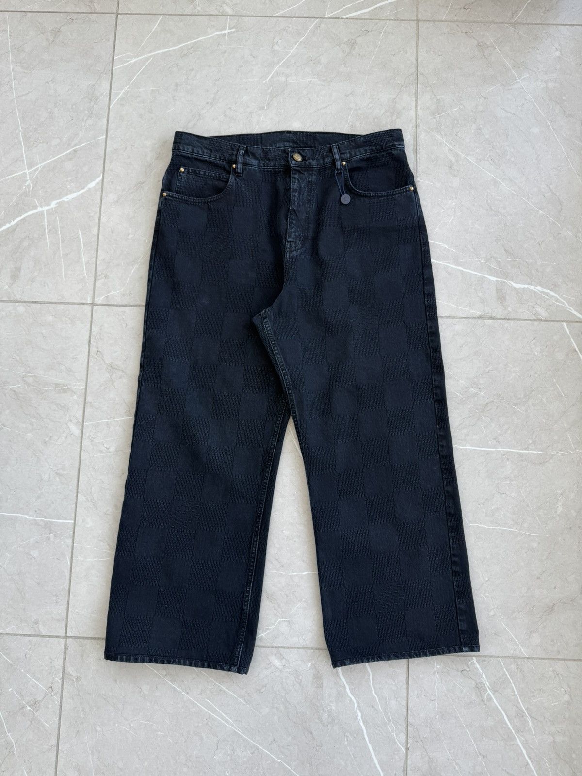 Louis Vuitton BLACK 3D DAMIER LV JEANS Size US 32 / EU 48 - 1 Thumbnail