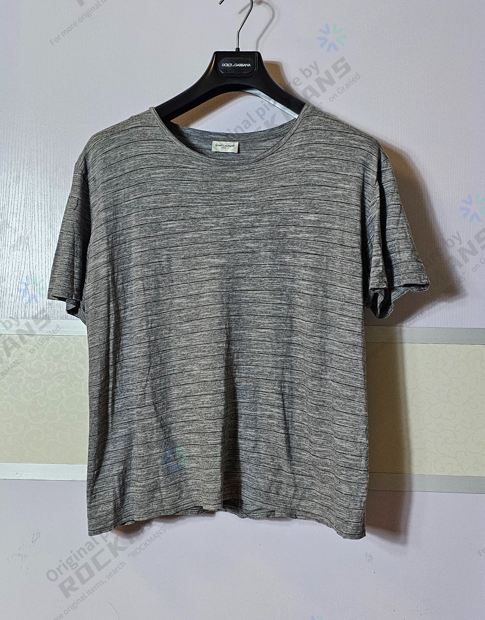 Saint Laurent Paris Saint Laurent Shimmering Stripe Overisze T-Shirt Size US L / EU 52-54 / 3 - 2 Thumbnail