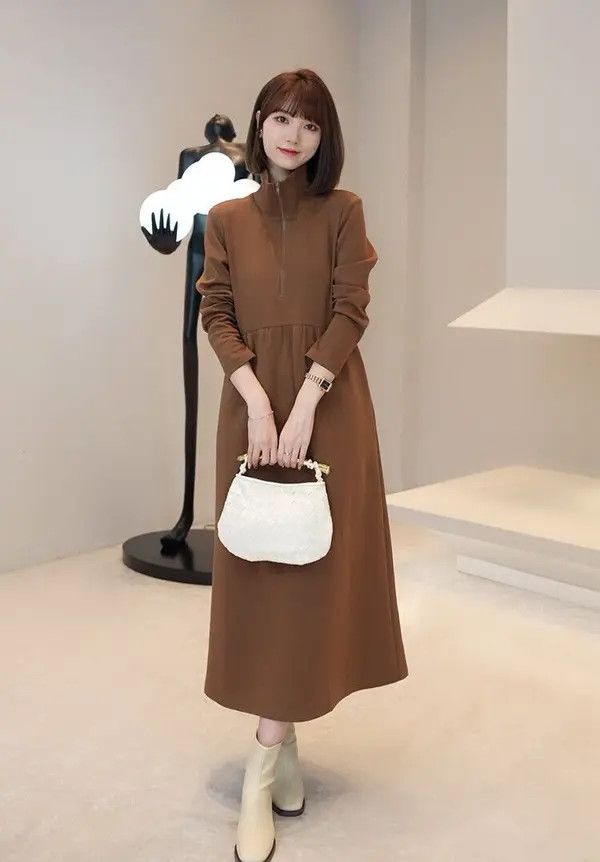 VIBE Japanese Brand Sleeve Casual Solid Fashion Tight Thick Size ONE SIZE - 4 Thumbnail