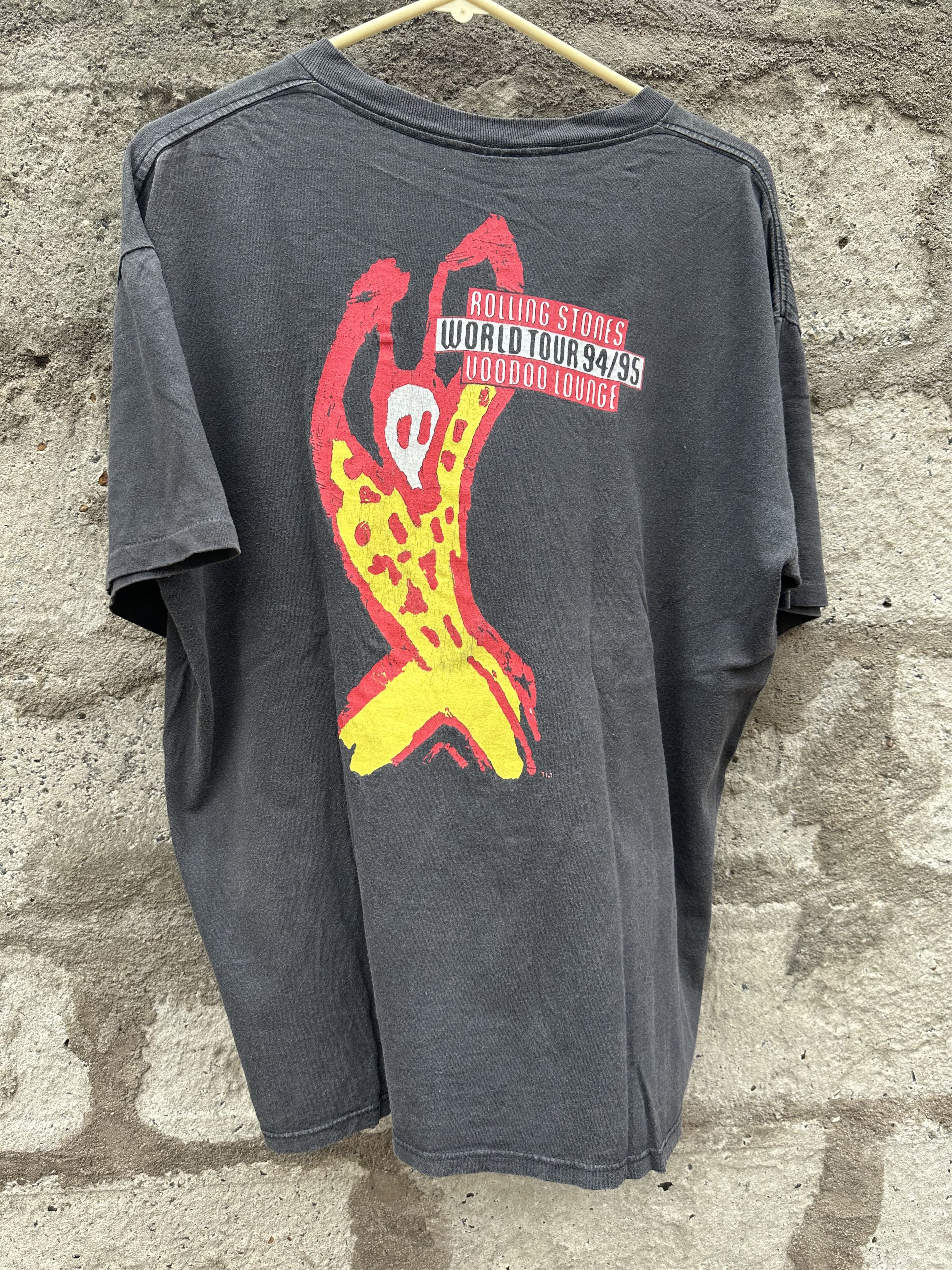 Vintage 90s Rolling Stones Voodoo Lounge Tour T-Shirt Brokum