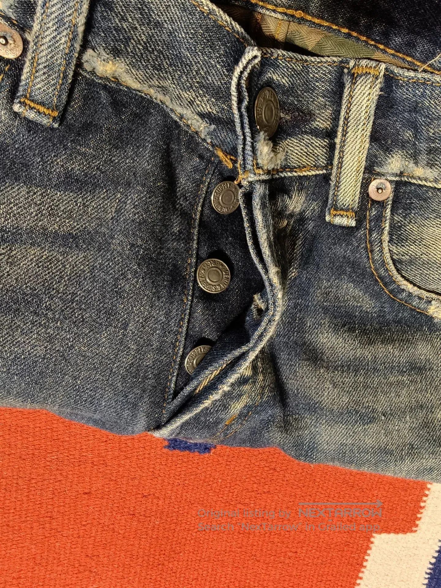 RRL Ralph Lauren RL Ralph Lauren Heavy Distressed Patch Jeans. Size US 31 - 7 Thumbnail