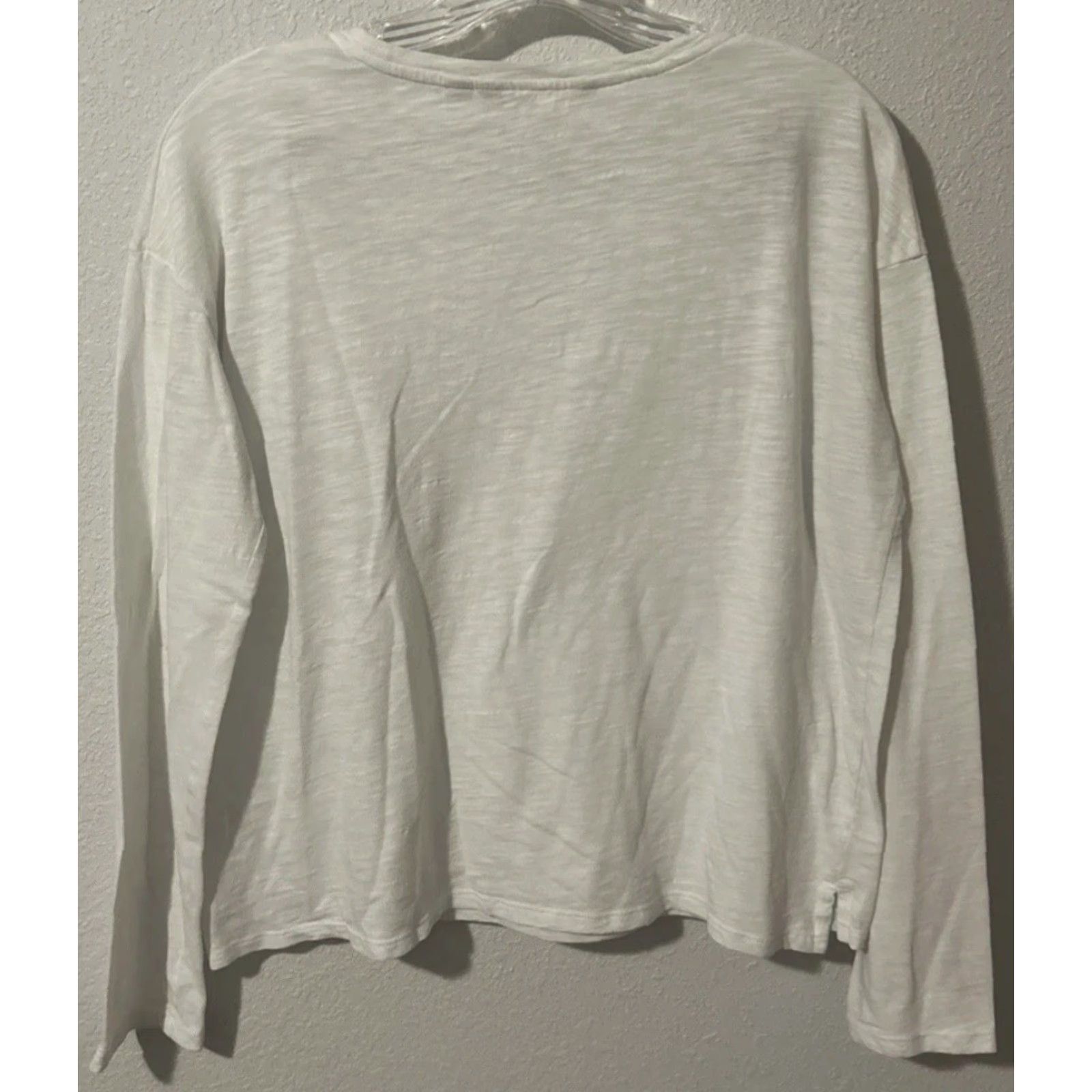 Athleta Athleta Shirt Women S White Lightweight Cotton Blend Pullover Long Sleeve Round Neck Knit Basic 21" Pit to Pit 21" Length casual Travel Size S / US 4 / IT 40 - 2 Thumbnail