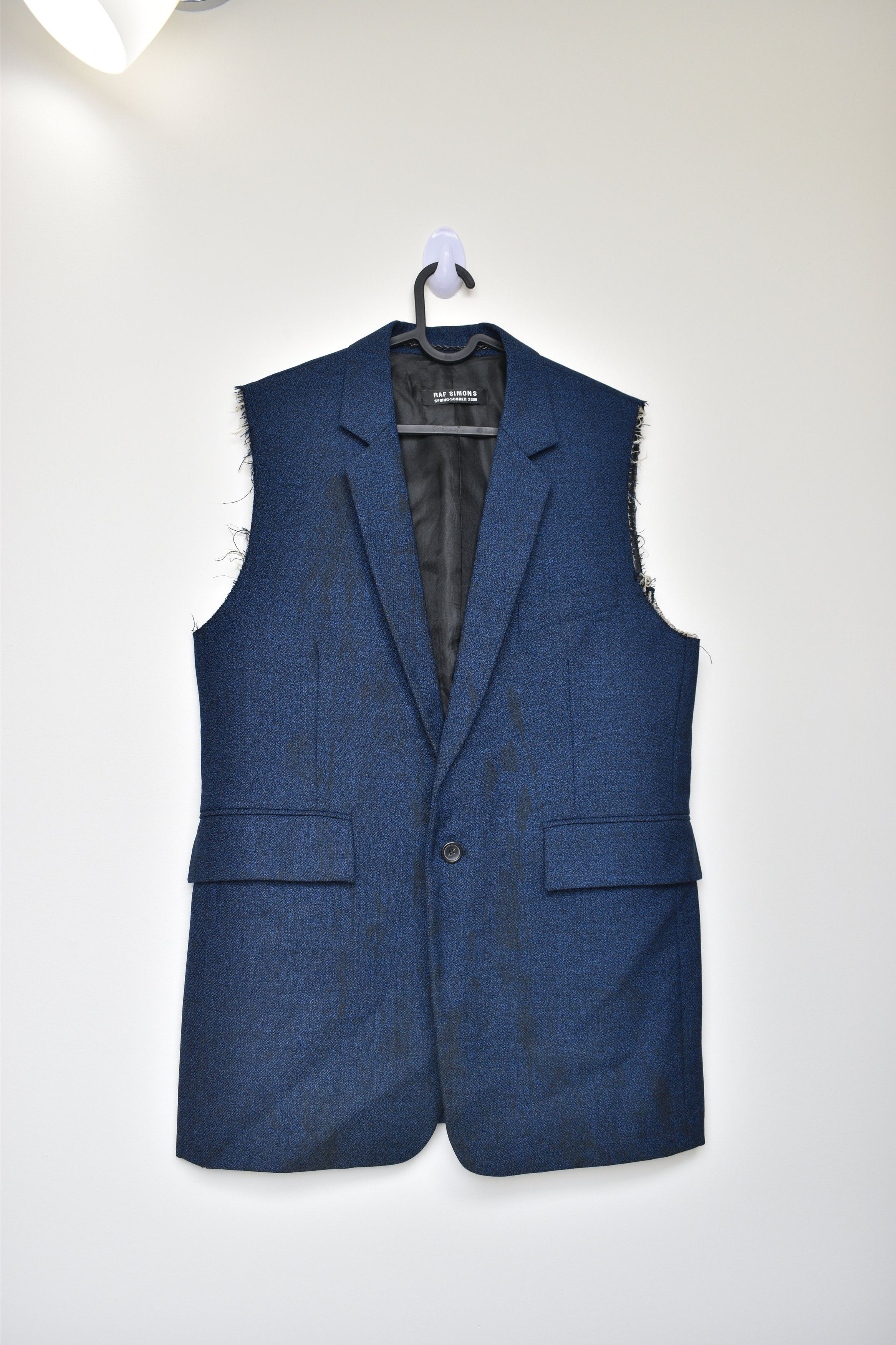 Raf Simons Raf Simons SS00 Sample Blue Raw Cut Blazer Suit Jacket Coat Size US M / EU 48-50 / 2 - 1 Thumbnail