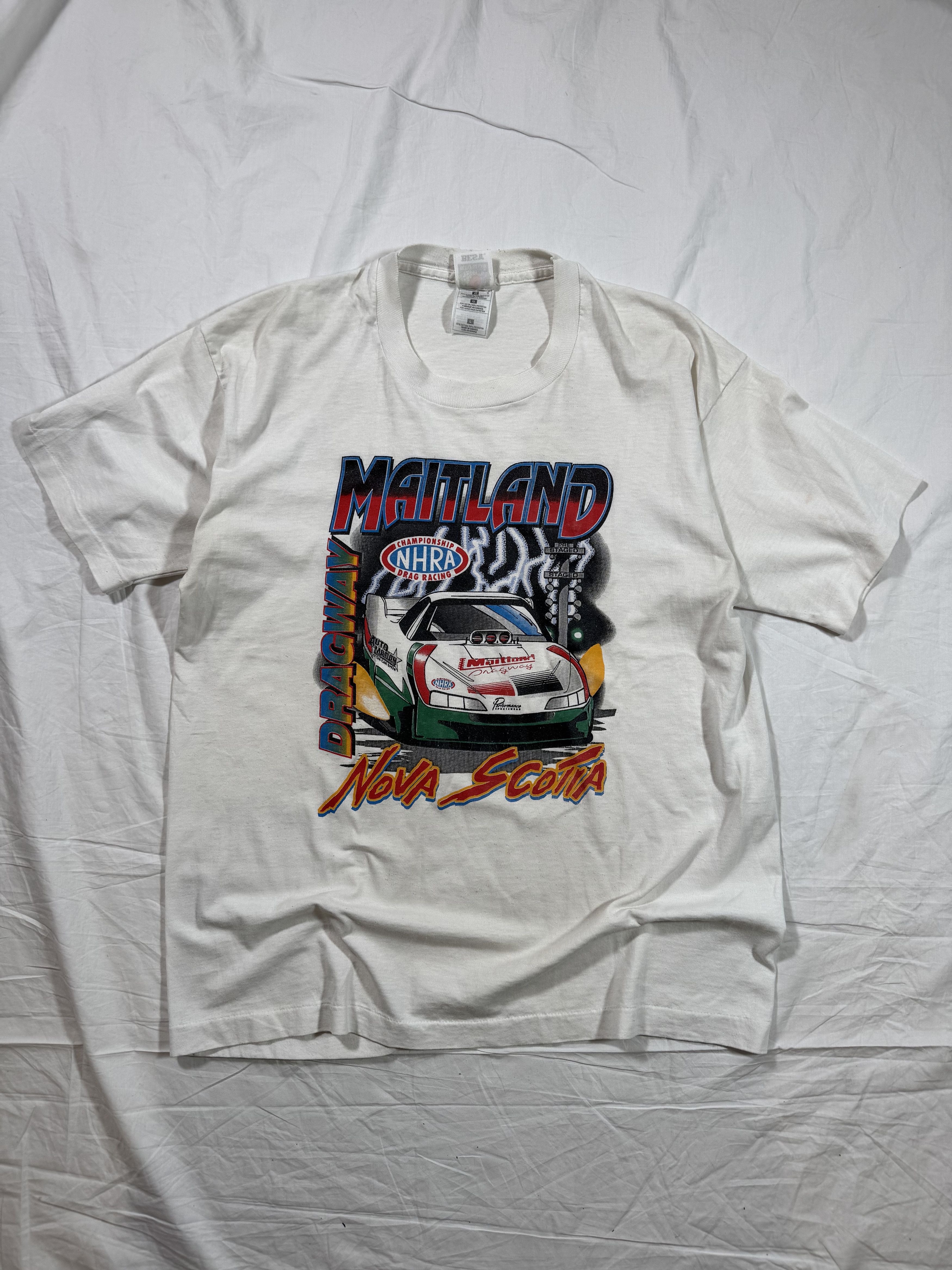 Vintage Vintage 90s NHRA Drag Racing Nascar Style Ttee Size US L / EU 52-54 / 3 - 1 Thumbnail