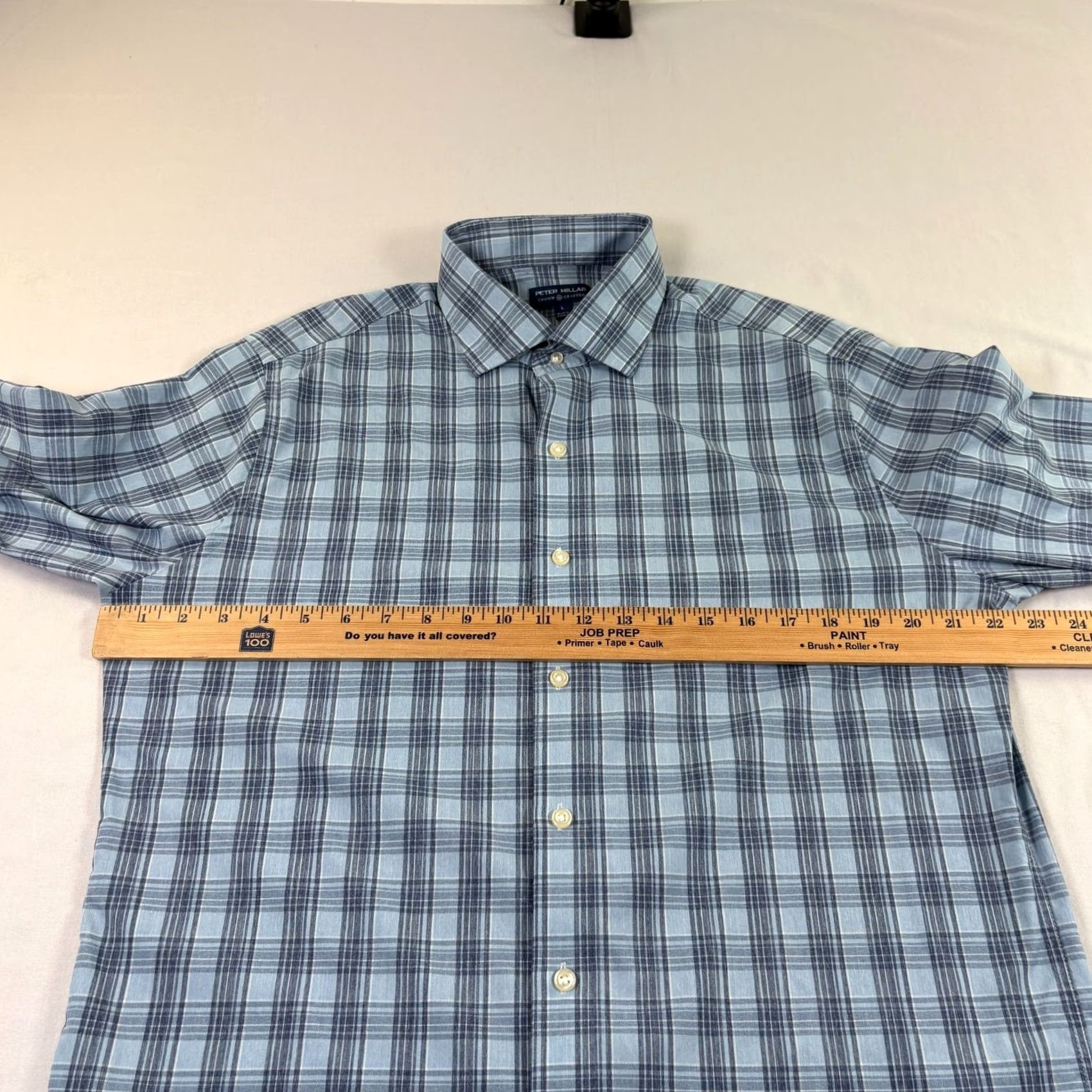 Peter Millar VINTAGE Peter Millar Shirt Mens Large Blue Crown Crafted Button Up Performance Stretch Size US L / EU 52-54 / 3 - 4 Thumbnail
