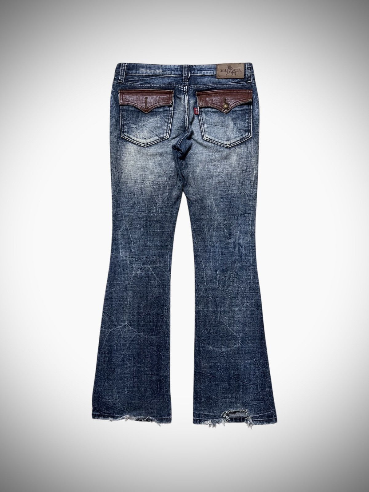 Japanese Brand 2000’s Maraxia - Japanese Archive’s Distressed Flared Jeans Size US 30 / EU 46 - 6 Thumbnail