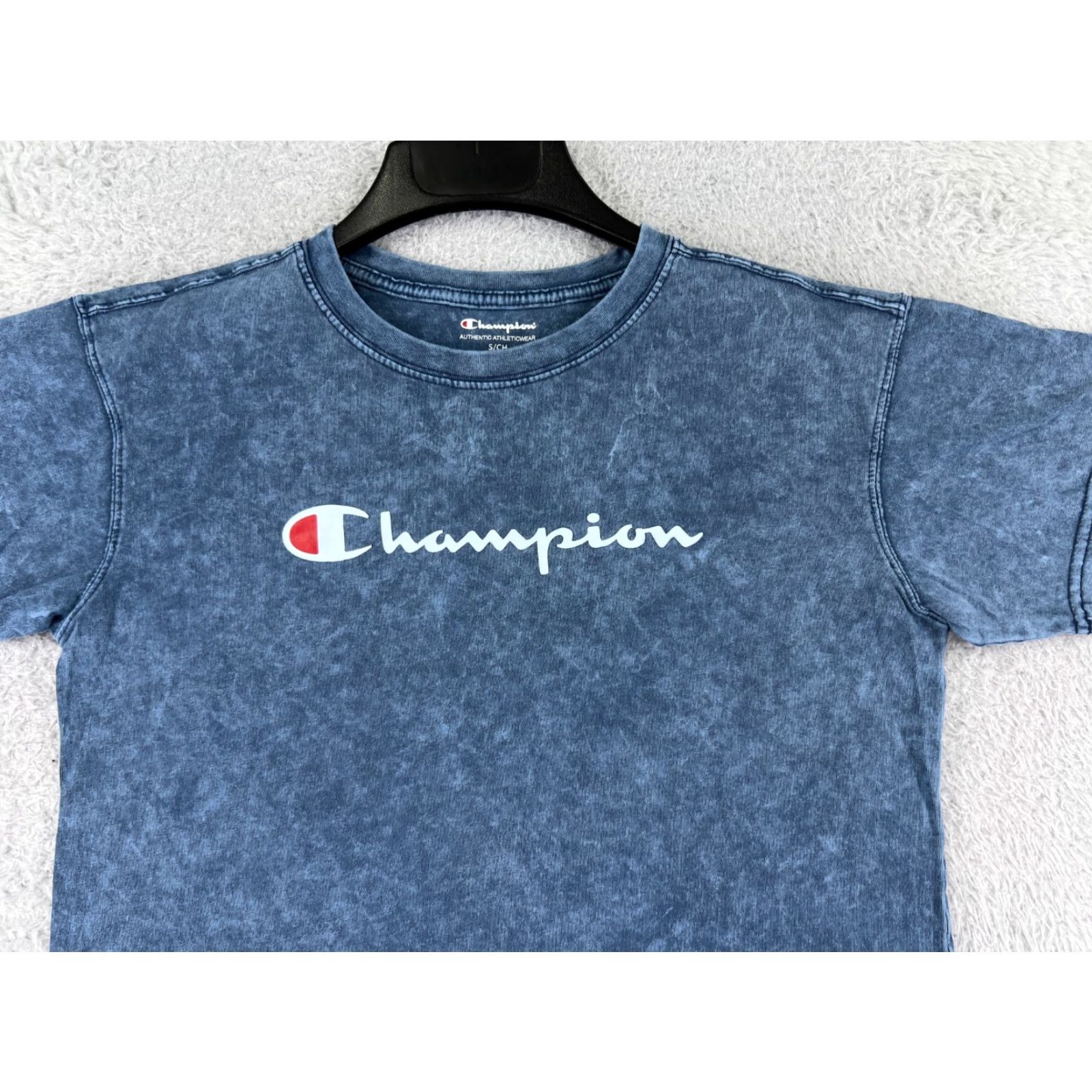 Champion Champion Shirt Mens Small Blue Denim Look Short Sleeve Crew Neck Cotton Size US S / EU 44-46 / 1 - 6 Thumbnail