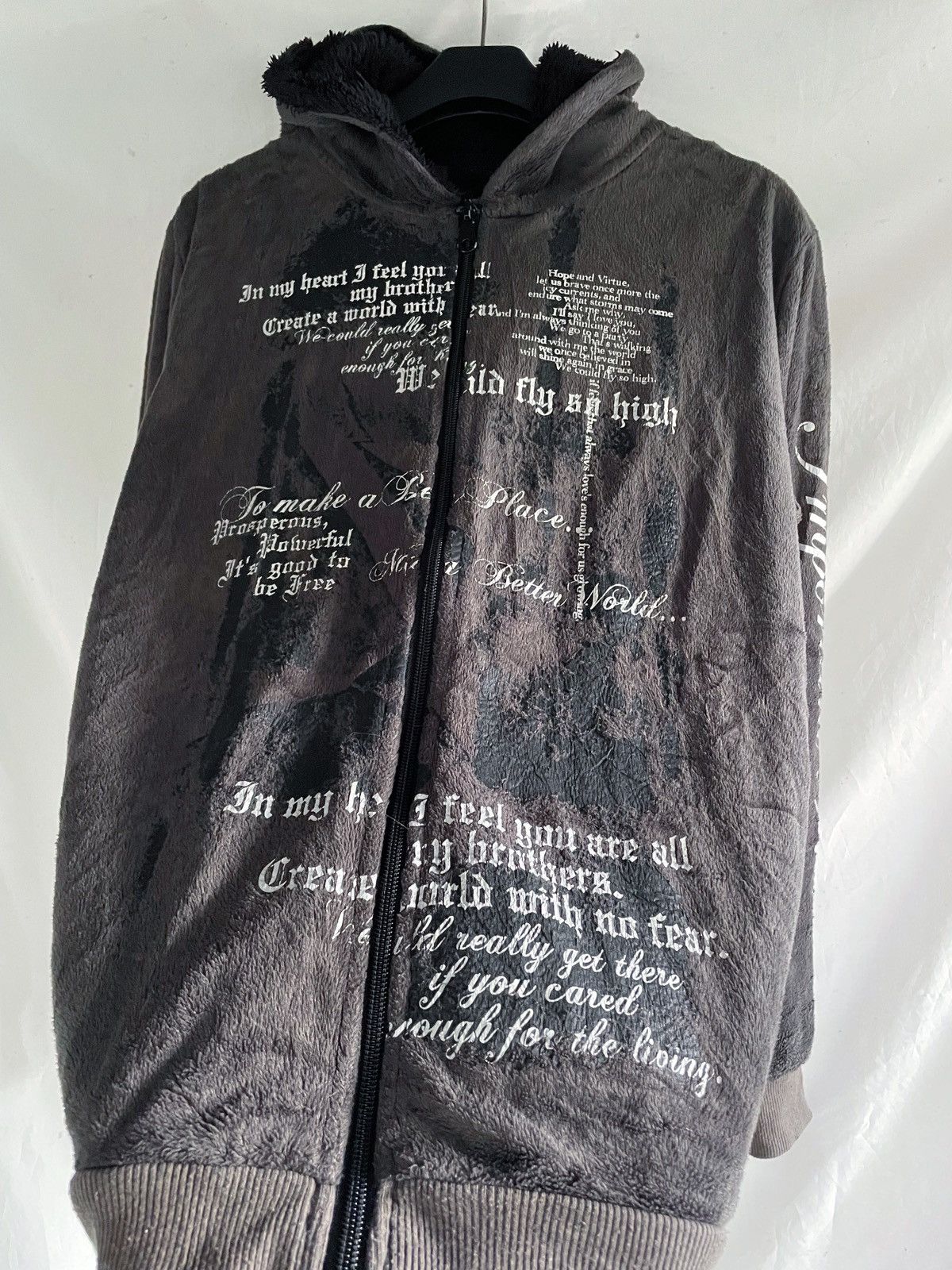 Yasuyuki Ishii JAPANESE SPINASH POEM QUOTES ZIP HOODIE Size US M / EU 48-50 / 2 - 2 Thumbnail