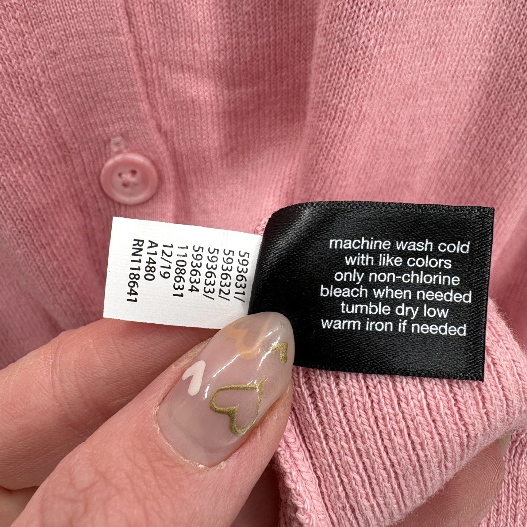 Vintage Lane Bryant Cardigan Womens 18/20 Pink Crew Neck Button Front Preppy NWT Sweater Size XXL / US 16-18 / IT 52-54 - 7 Thumbnail