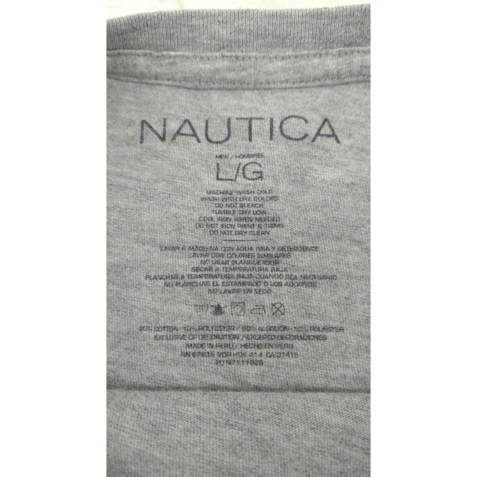 Nautica Nautica Sportswear N83 Gray Shirt Men’s Large T-Shirt Short Sleeve Solid Basic Tee Regular Fit Size US L / EU 52-54 / 3 - 8 Thumbnail