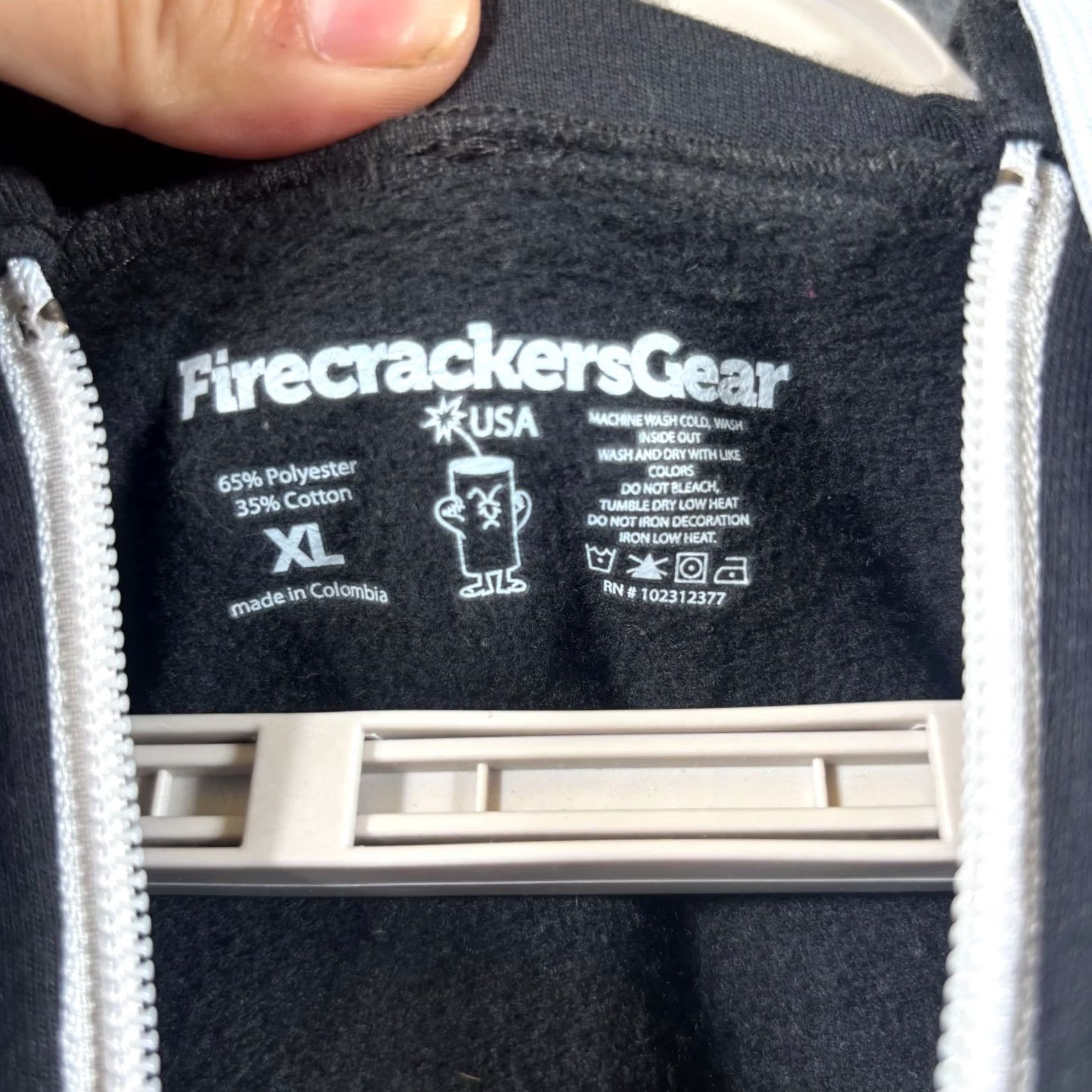 Vintage Firecrackers Gear Hooded Zip-Up Fastpitch Softball Hoodie Men XL Gray Polyester Lined Zip-Up Size US XL / EU 56 / 4 - 3 Thumbnail