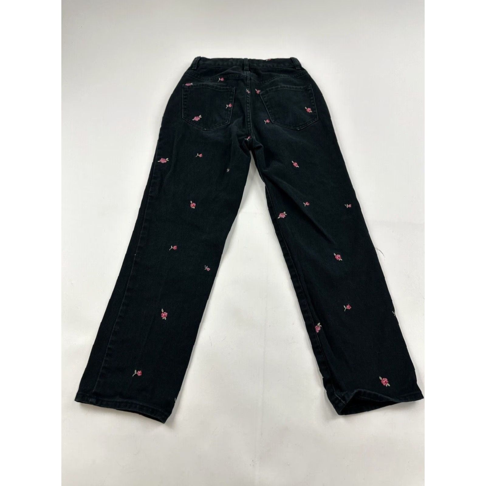 Pacsun VINTAGE PacSun Jeans Women’s 24 Black Floral Embroidery High Rise Straight Size 42" / US 20 - 2 Thumbnail