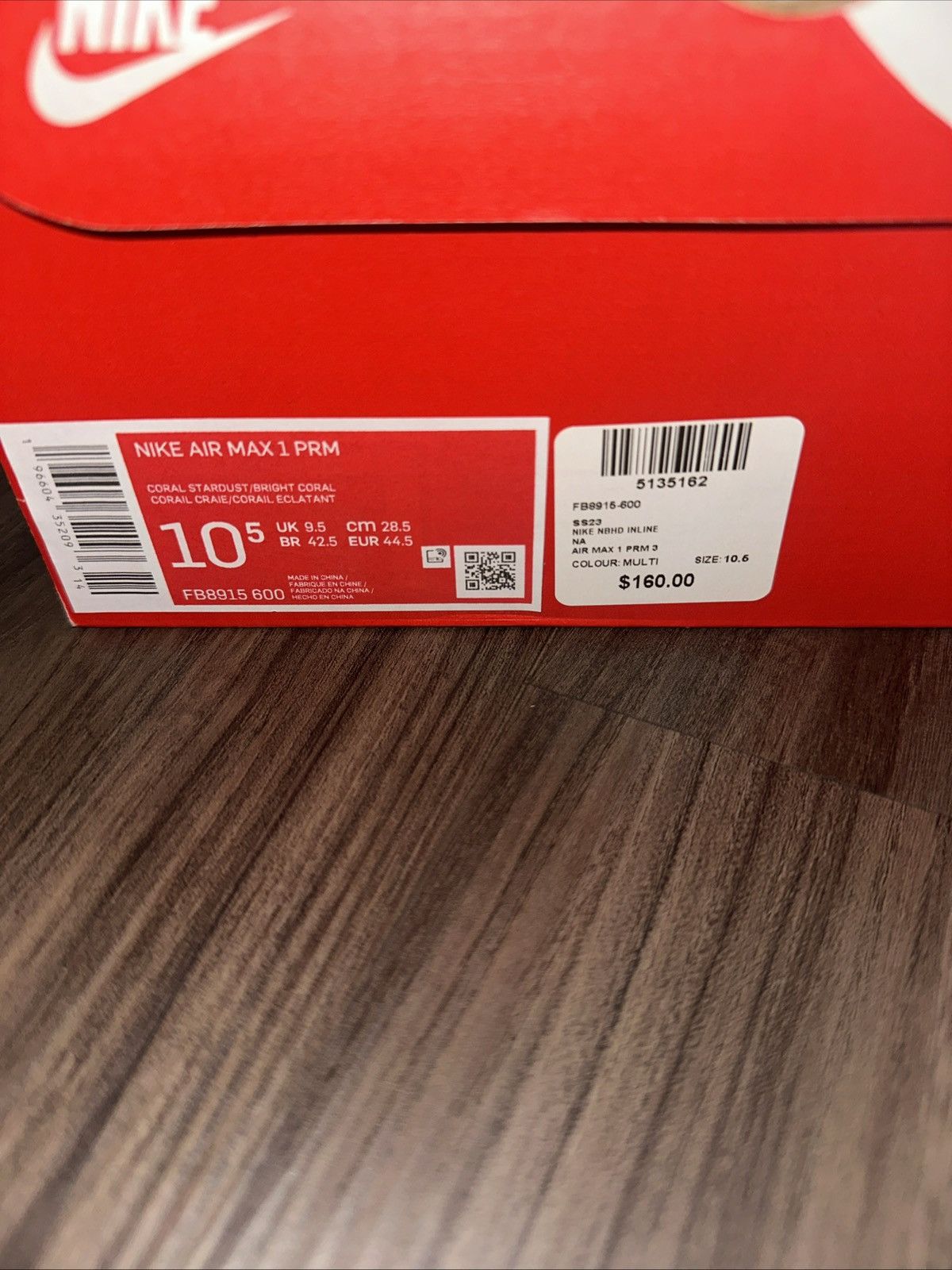 Nike Nike Air Max 1 Premium Corduroy Coral Stardust 2022 M 10.5 Size US 10.5 / EU 43-44 - 7 Thumbnail