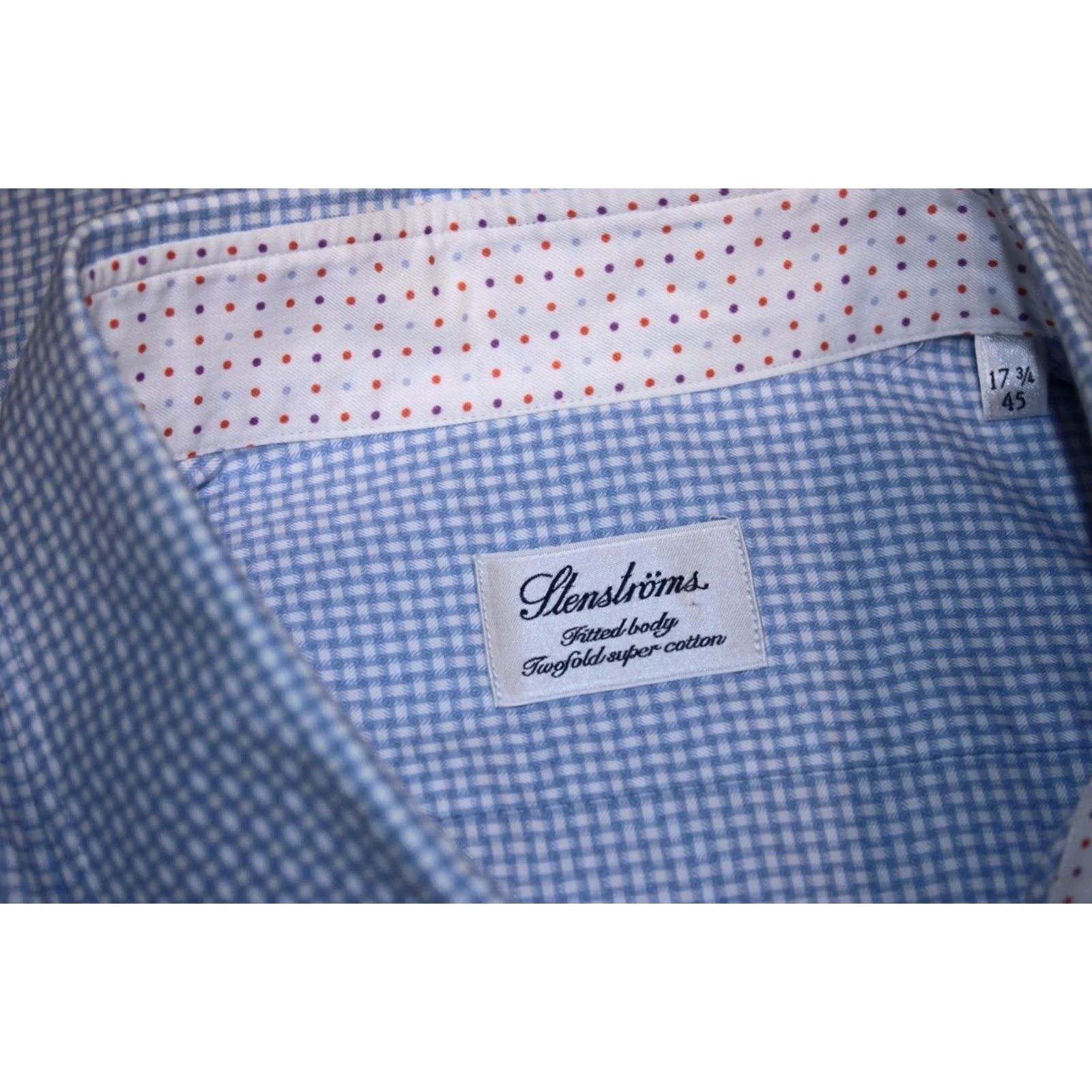 Vintage Stenströms Shirt Dress Shirt Mens Size 45 17 3/4 Cotton Multicoloured Twofold Regular Fit 100% cotton Mens Shirt Size US XXL / EU 58 / 5 - 5 Thumbnail