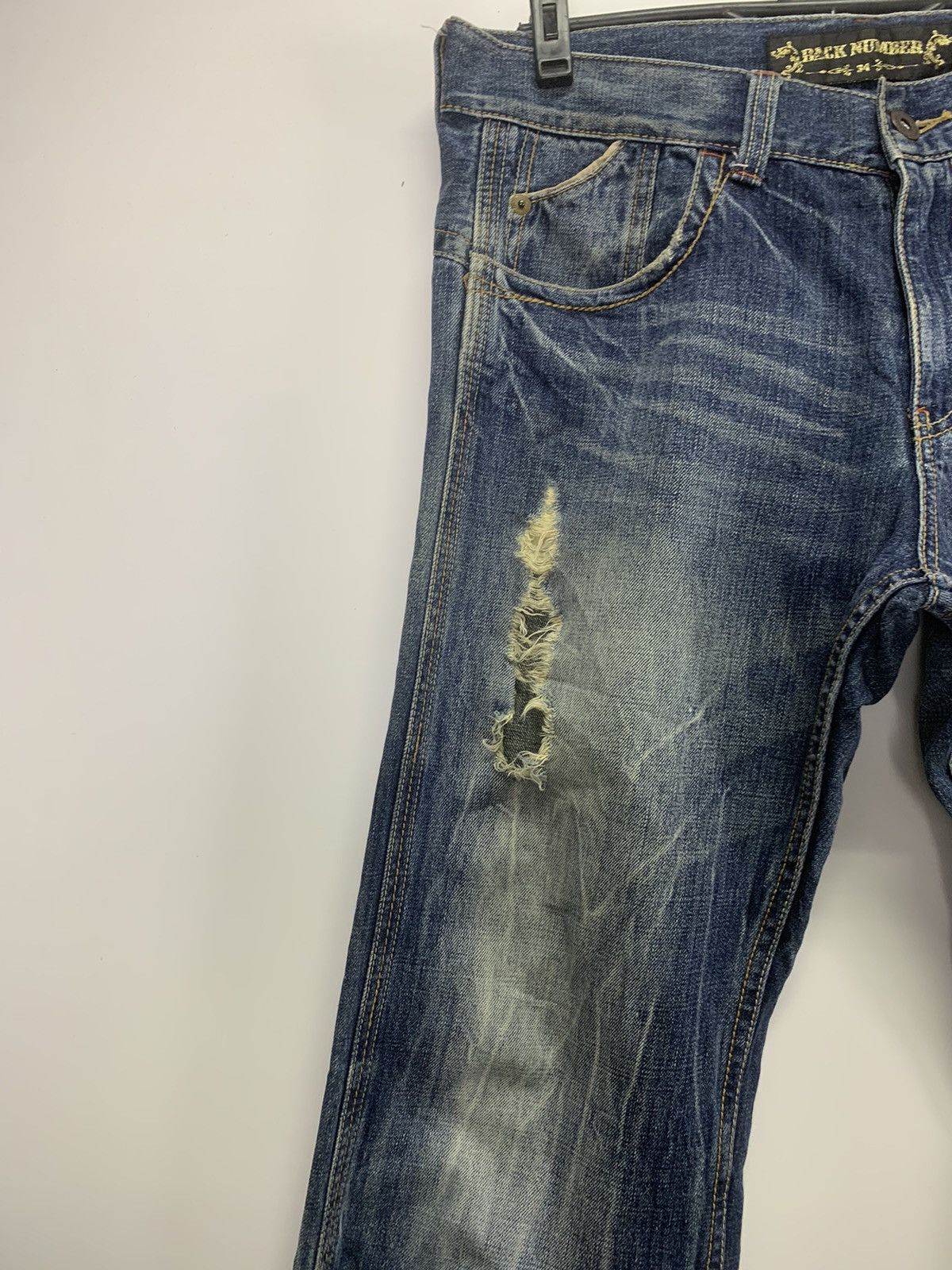 Vintage Back Number Distress Jeans Size US 34 / EU 50 - 3 Thumbnail