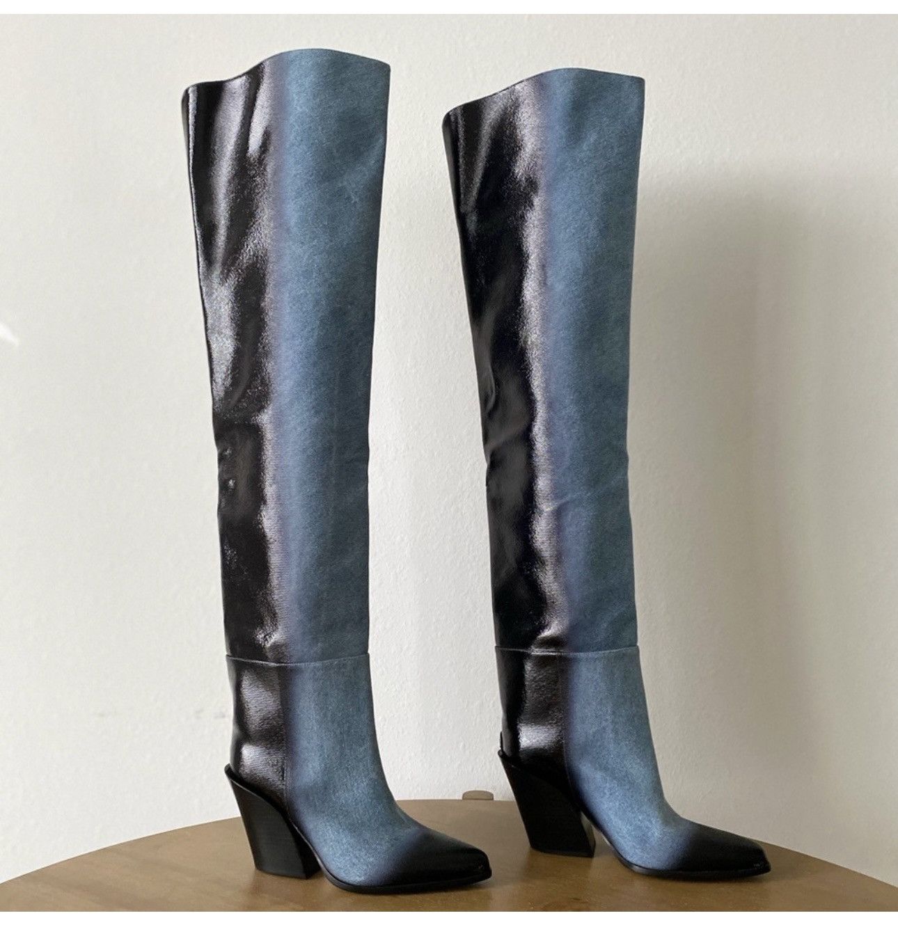 Jimmy Choo Jimmy Choo Maceo Denim over-the-knee Boots- NEW Size US 7 / IT 37 - 4 Thumbnail