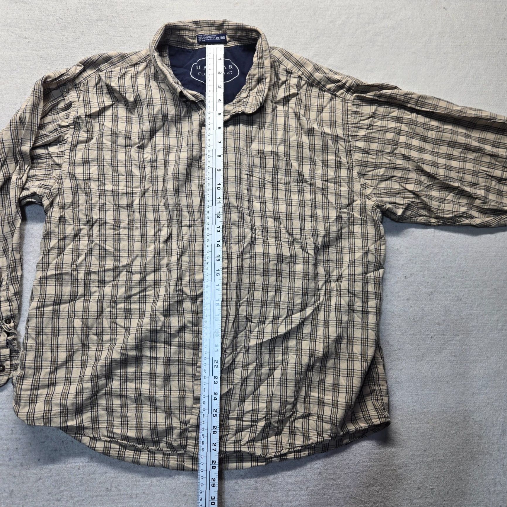 Haggar Haggar Shirt Button-Up Plaid Brown Long Sleeve 2XL Adult Men's Size 2XL Brown Plaid Haggar Shirt Long Sleeve Button-Front Mens 2XL Size US XXL / EU 58 / 5 - 5 Thumbnail