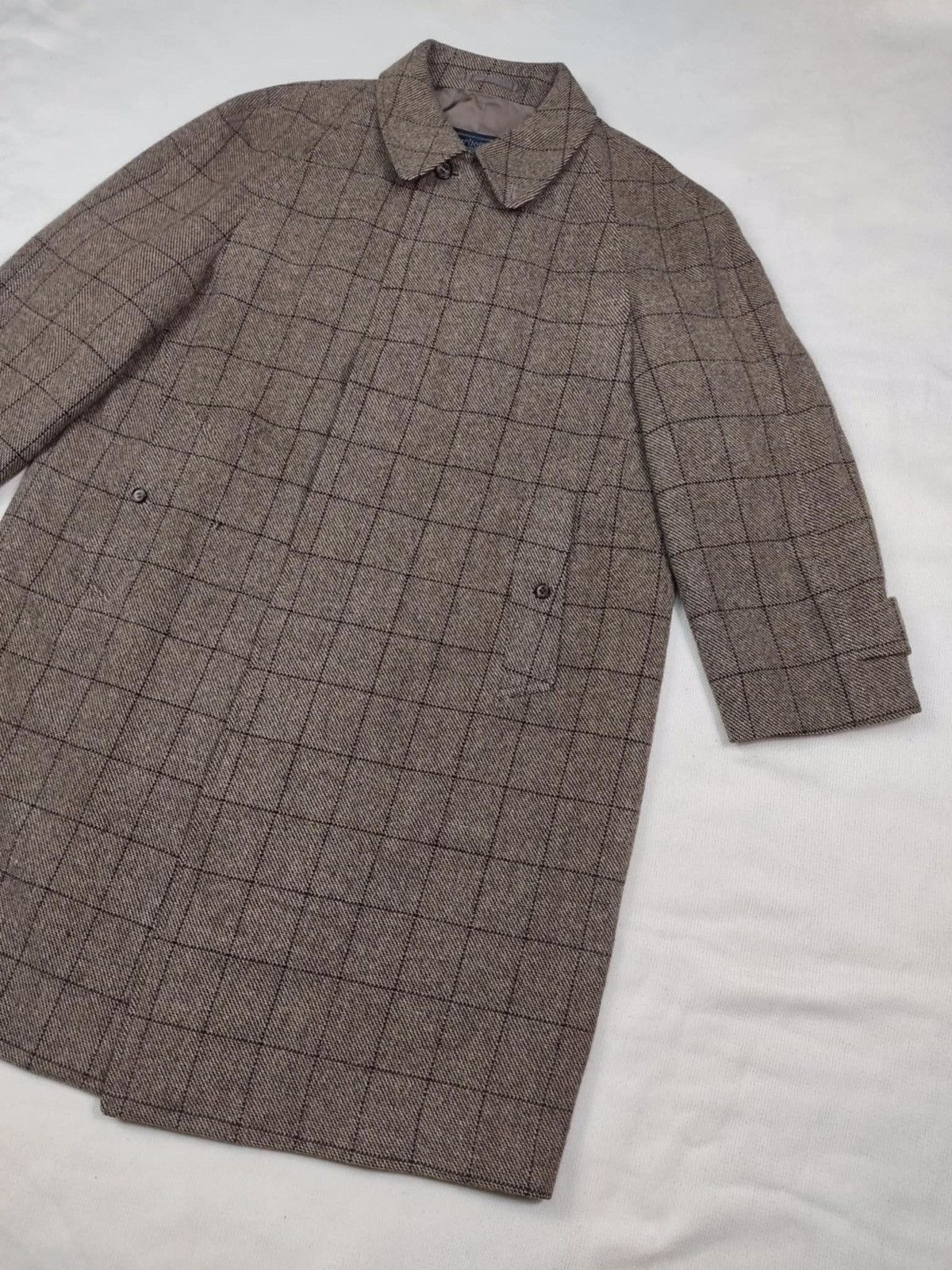 Burberry Vintage 80s BURBERRYS Nova Check Wool Trench Coat Size US XL / EU 56 / 4 - 2 Thumbnail